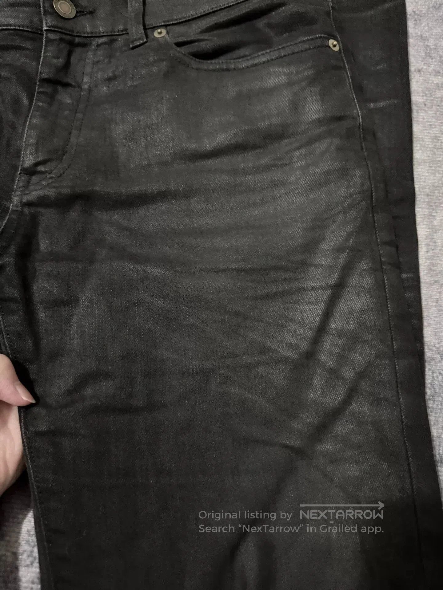 Saint Laurent Paris Saint Laurent Black Coated Jeans. Size US 31 - 5 Thumbnail