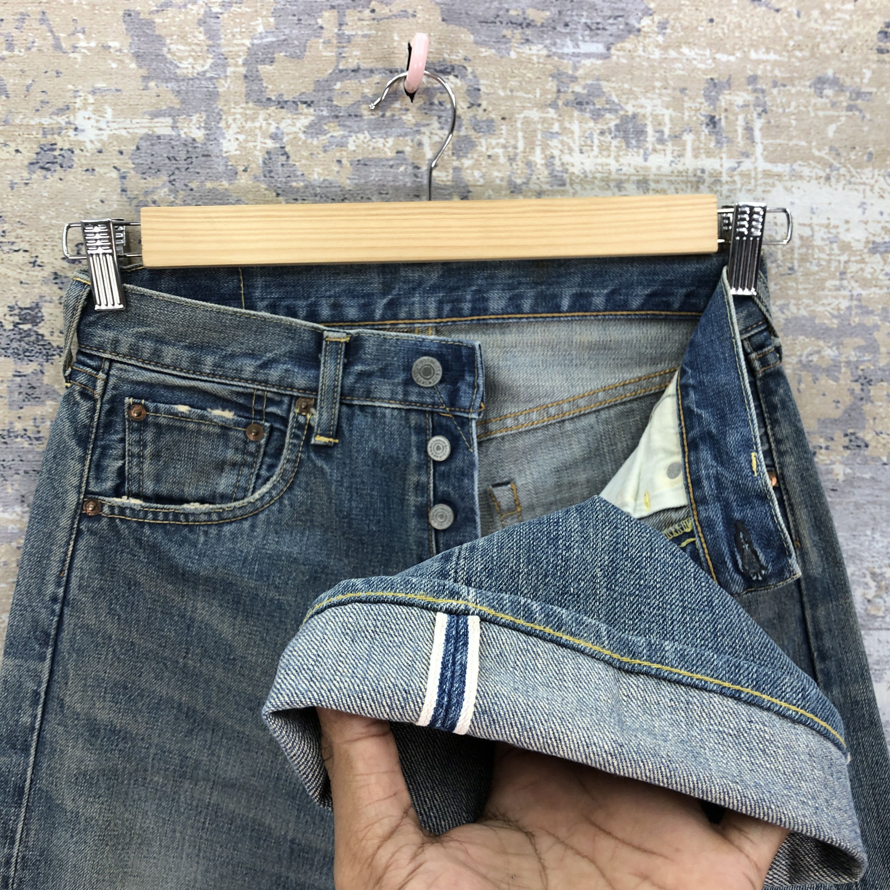 Levi's Distressed Levis 501 Jeans Selvedge Levi's 501 Redline Denim Size 28" / US 6 / IT 42 - 8 Thumbnail
