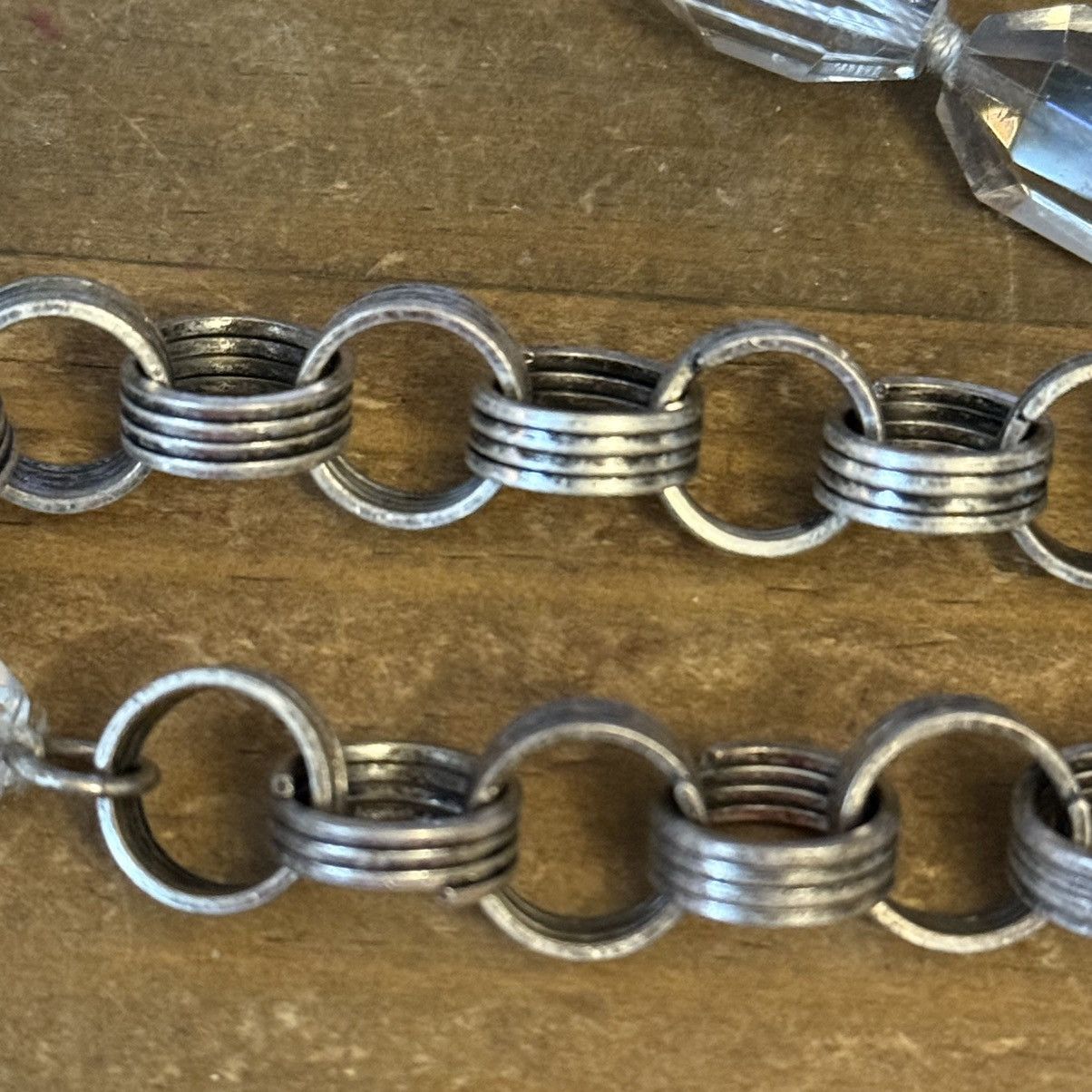 Loft Loft long clear crystal and silver tone rolo chain necklace Size ONE SIZE - 4 Thumbnail