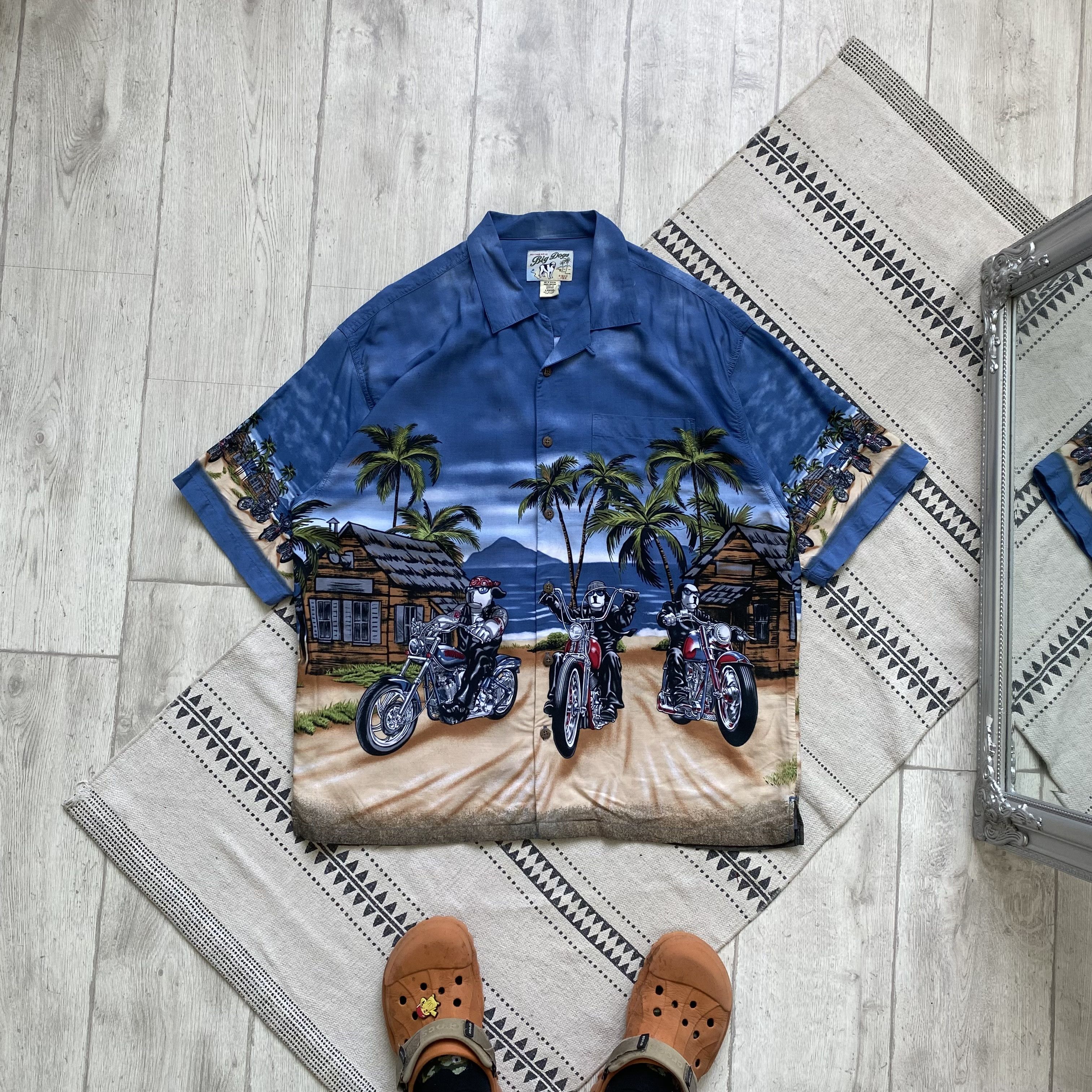 Harley Davidson 🏝️ Vintage Big Dog Biker Hawaiian Shirt Y2K Harley Davidson Size US L / EU 52-54 / 3 - 1 Thumbnail