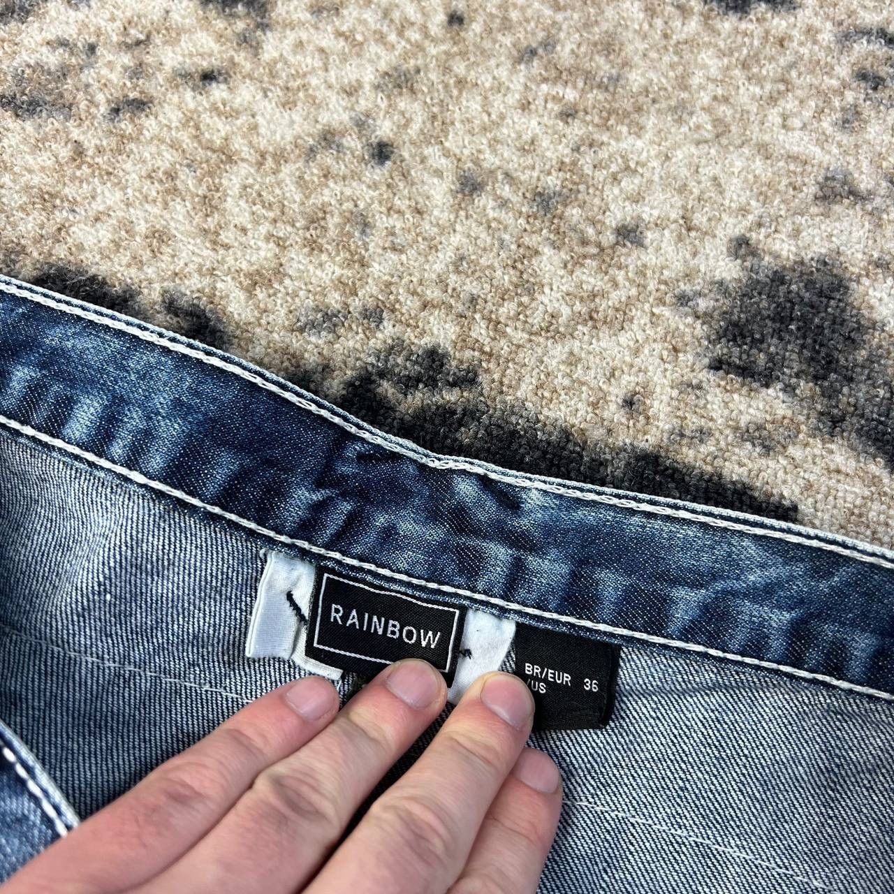 Japanese Brand Avant Garde Y2K Style Blue Washed Denim Jeans Size US 36 / EU 52 - 7 Thumbnail