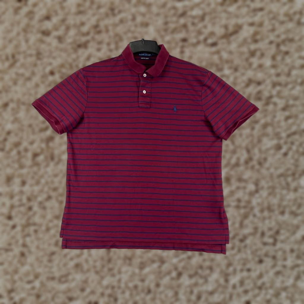 Polo Ralph Lauren Polo Ralph Lauren Shirt Men Large Red Stripe Pima Soft Touch Jersey READ Size US L / EU 52-54 / 3 - 1 Thumbnail
