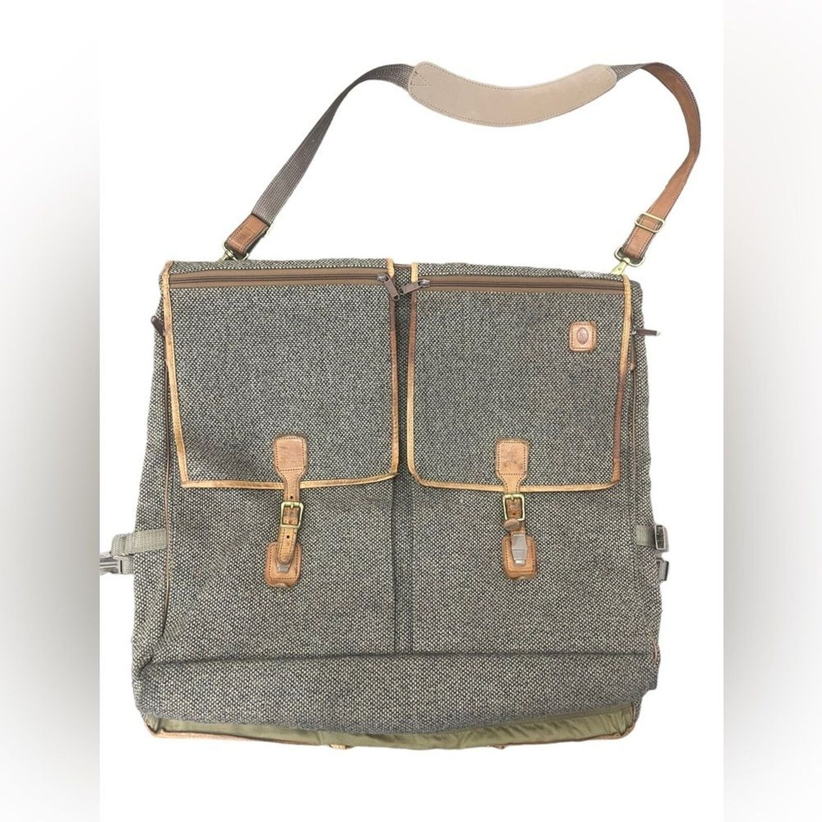 Hartmann Vtg Hartmann Leather Tweed Hanging Garment Travel Bag Size ONE SIZE - 3 Thumbnail