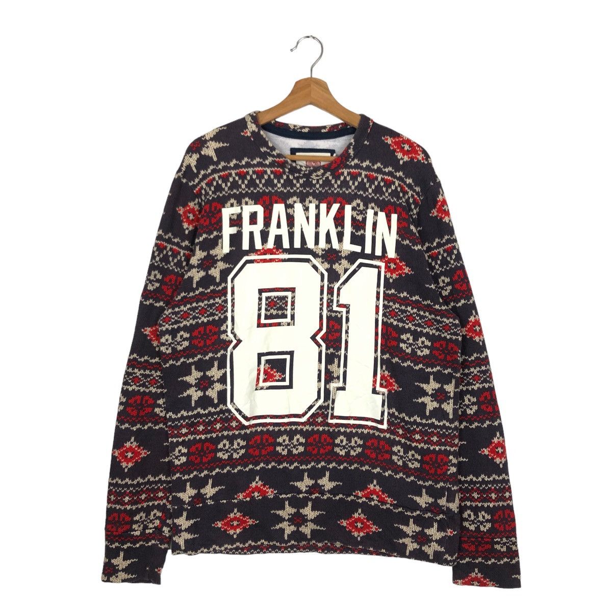 Japanese Brand VINTAGE NAVAJO DESIGN SWEATSHIRT FRENKLIN BIG LOGO Size L / US 10 / IT 46 - 1 Thumbnail