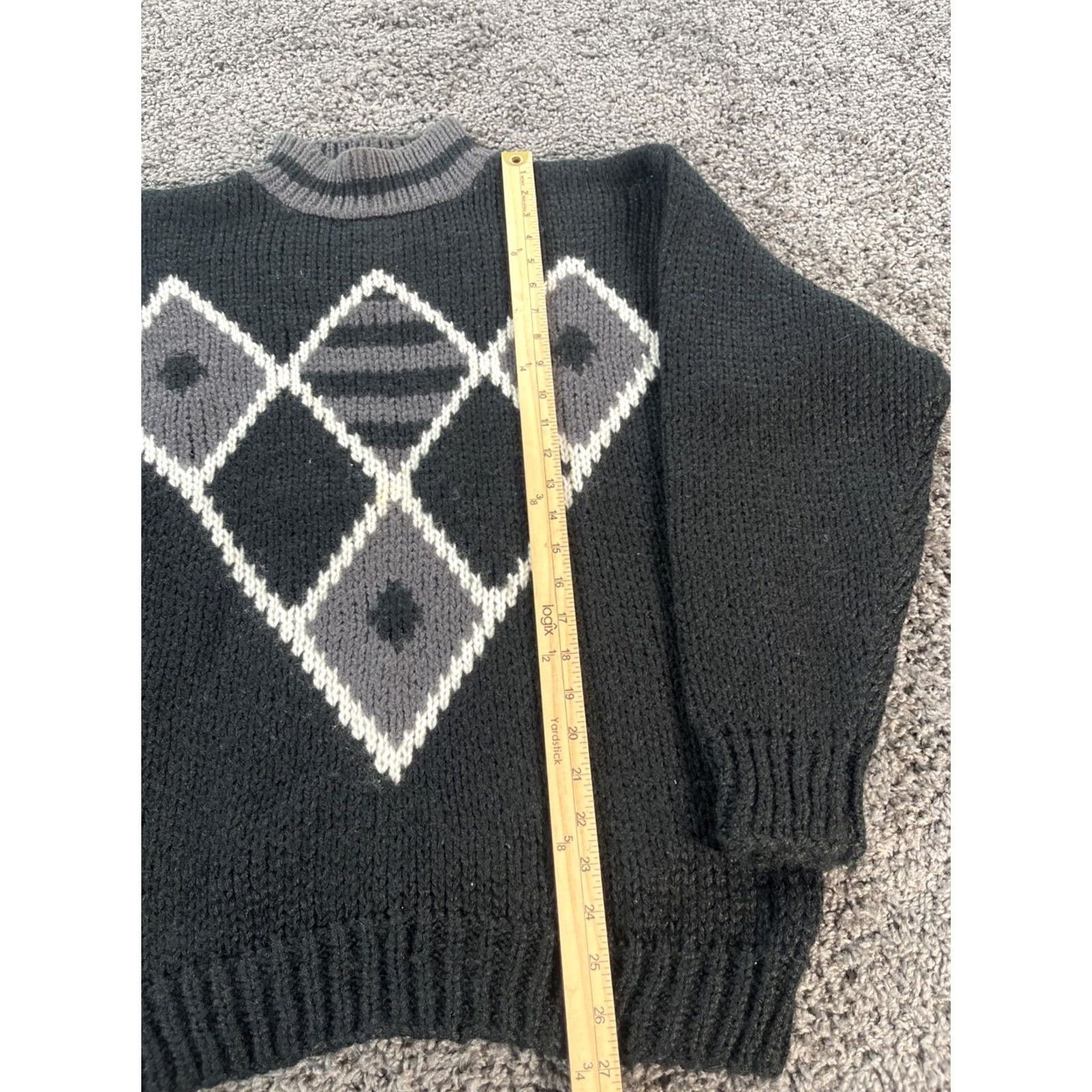 Vintage VINTAGE Forum Sweater Mens Medium Crew Neck Black Geometric Pattern 90s Pullover Knit Chunky-M Knit Acrylic M Regular Mens Size US M / EU 48-50 / 2 - 2 Thumbnail
