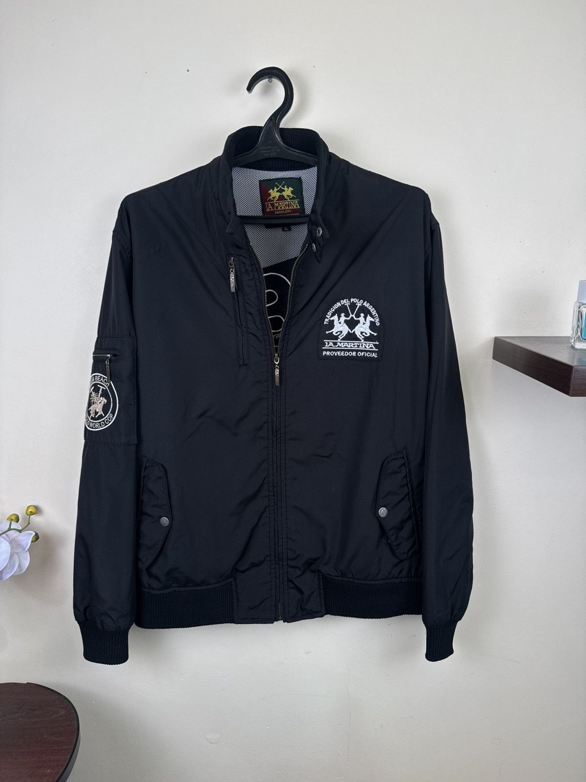 La Martina La Martina Nylon Jacket Bomber XL Black Luxury Zip Casual Size US XL / EU 56 / 4 - 19 Thumbnail