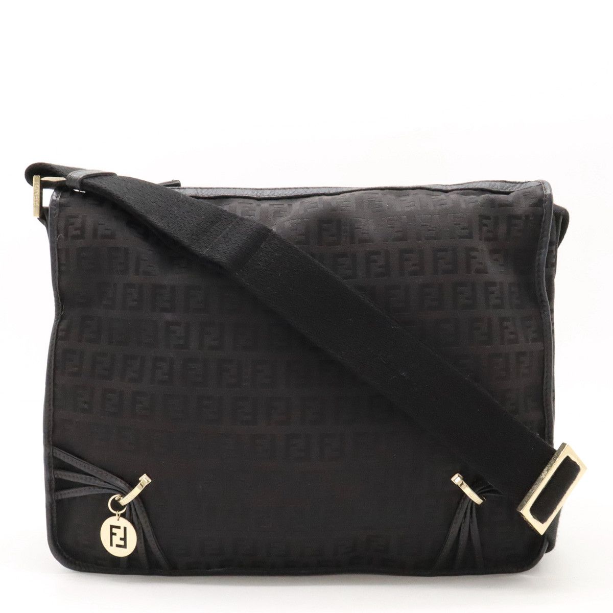 Fendi Fendi Fendi Zucchino Canvas/Leather Shoulder Bag 8BT090 Canvas Crossbody Bag 8BT090 in Very Good Condition Size ONE SIZE - 1 Thumbnail