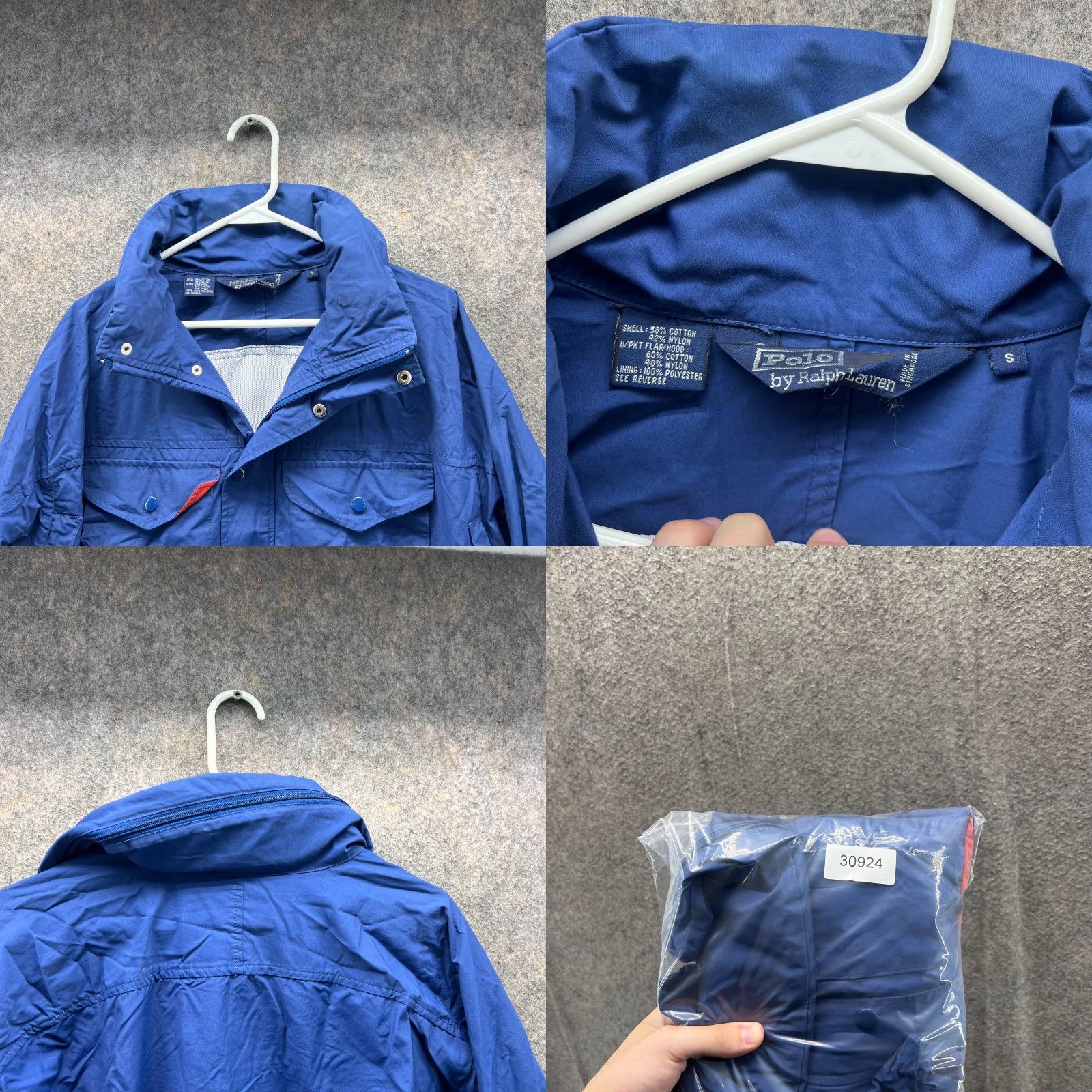 Polo Ralph Lauren VINTAGE Polo Ralph Lauren Jacket Mens Small Blue Full Zip Rain Coat Utility Chore 90s Size US S / EU 44-46 / 1 - 8 Thumbnail