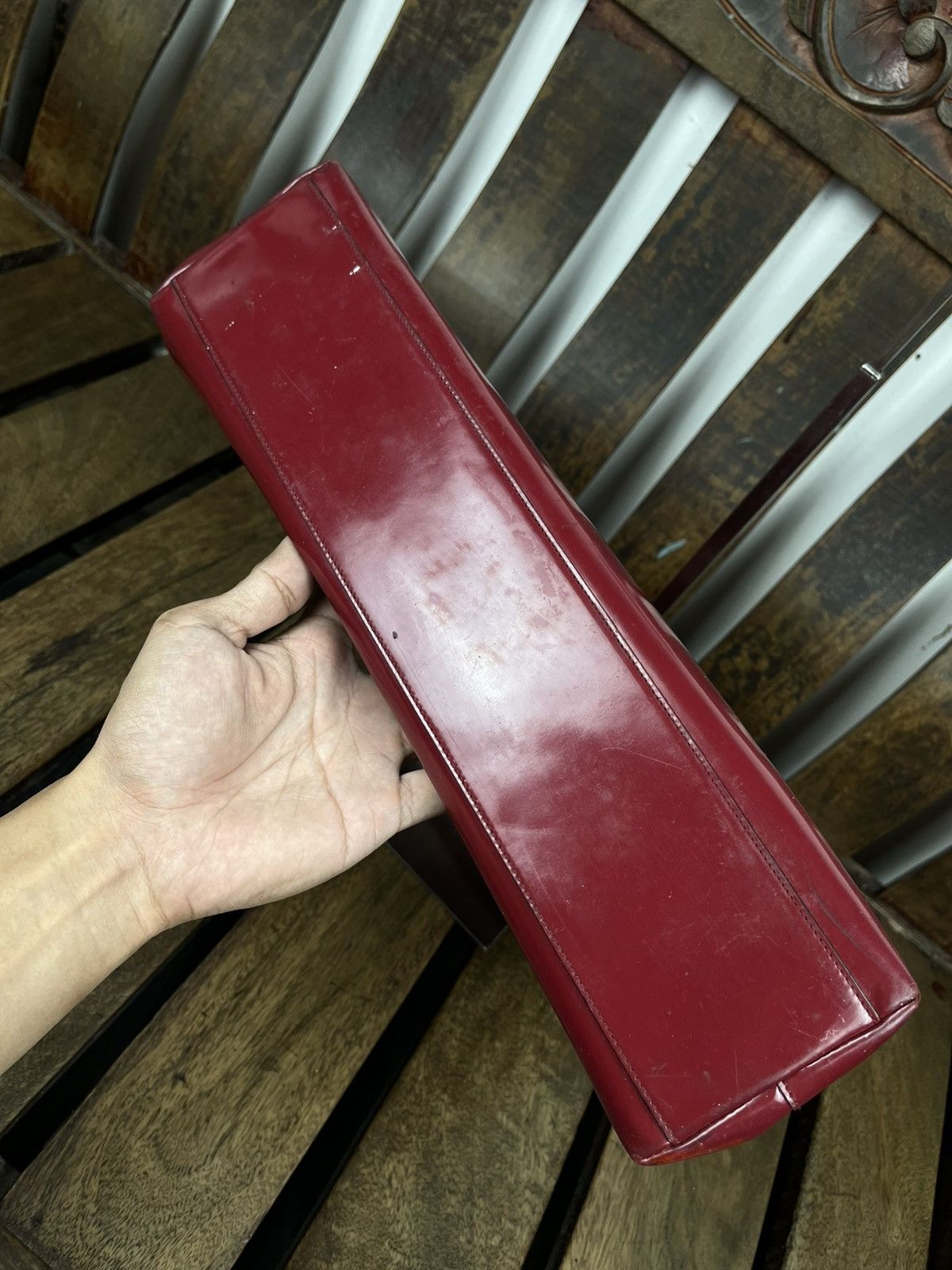 Prada Prada Fall/Winter 1998 Burgundy Patent top handle bag Size ONE SIZE - 21 Thumbnail