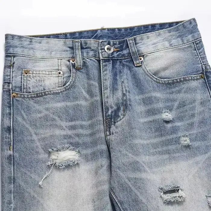 Japanese Brand Distressed Stack Baggy Jeans, Flared Jeans Size US 32 / EU 48 - 6 Thumbnail