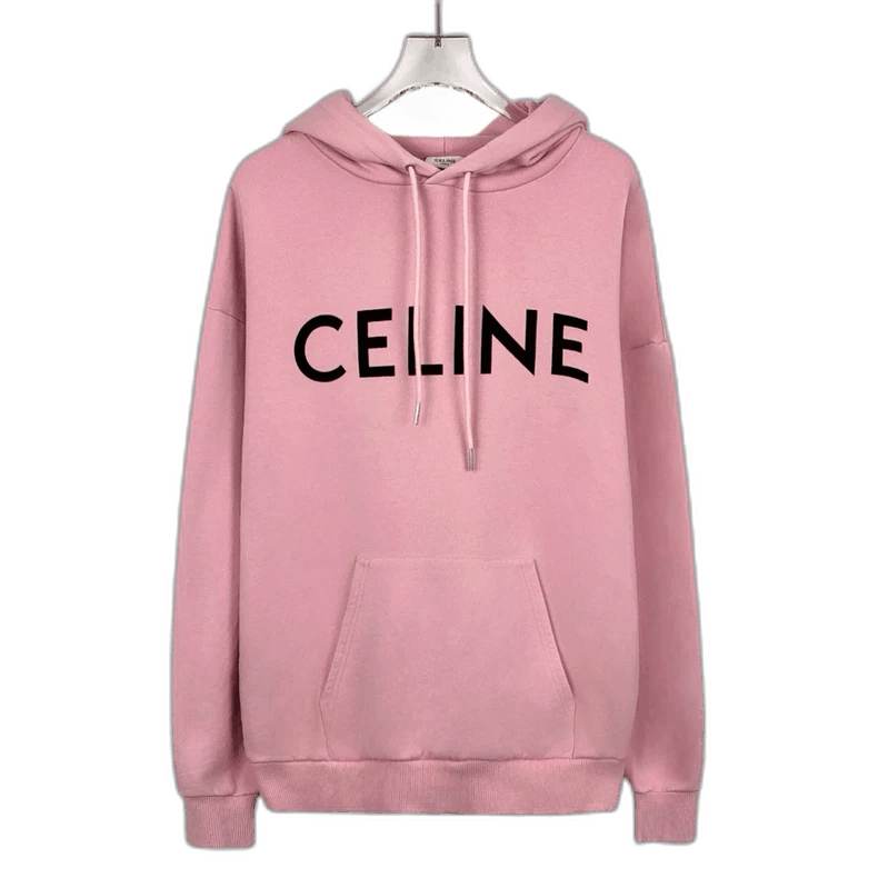 Celine Pink Celine Logo Hooded Sweatshirt Size US S / EU 44-46 / 1 - 1 Thumbnail