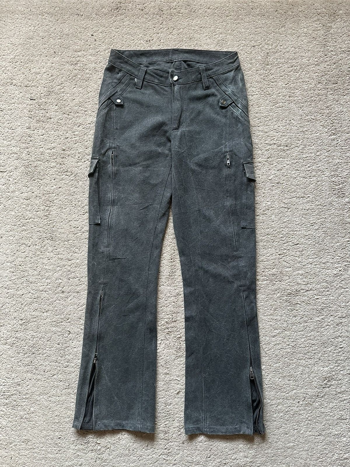 2000s Kadoya Leather Duck Cotton Motorcycle Flare Pant
