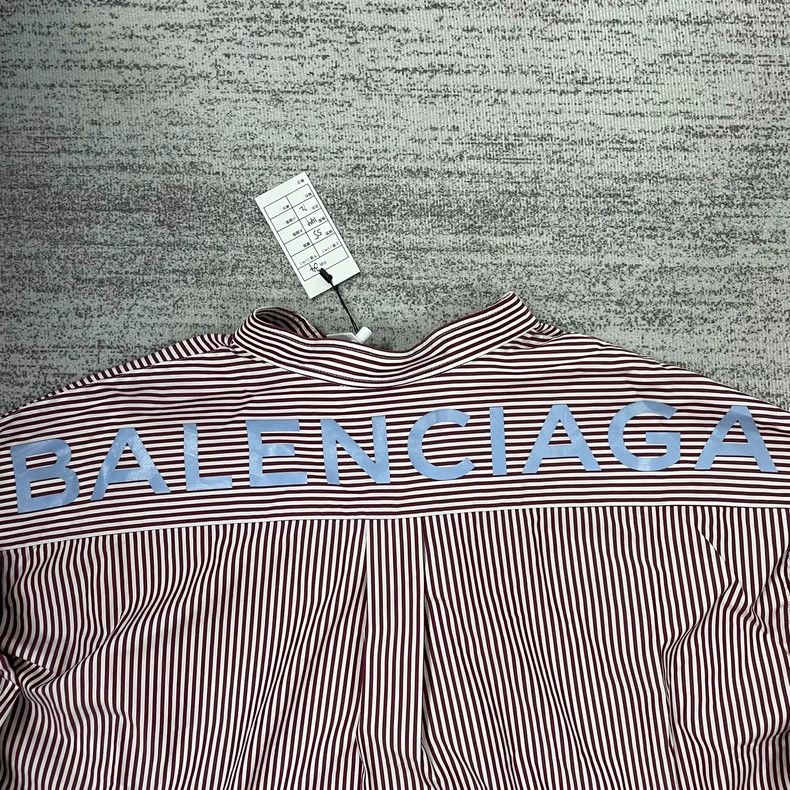 Balenciaga Balenciaga size 34 Logo shirt with blue and pink stripes a Size M / US 6-8 / IT 42-44 - 4 Thumbnail