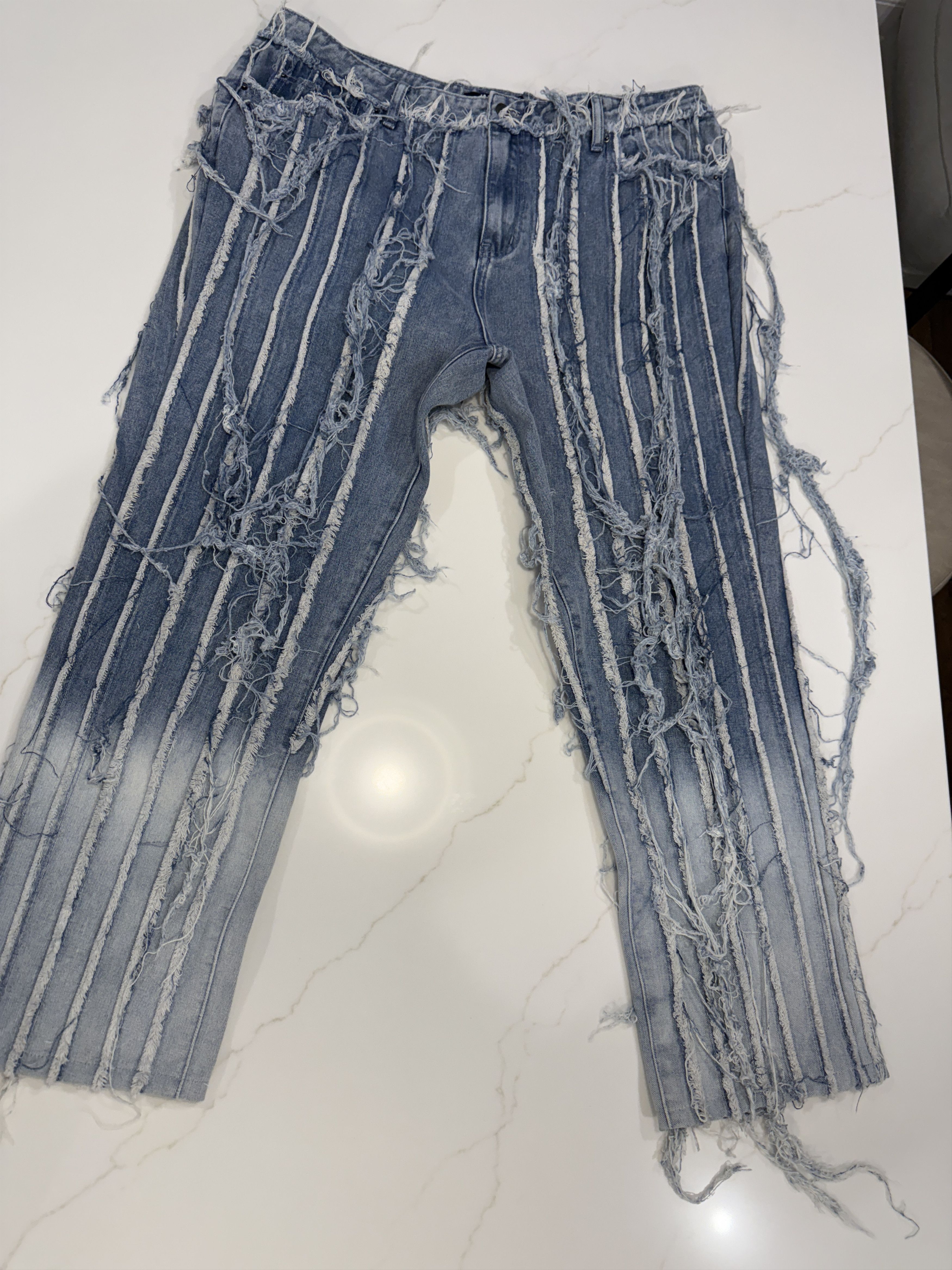 Jaded London Heavily Distressed Acid Wash Jeans Size US 36 / EU 52 - 2 Thumbnail