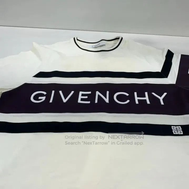 Givenchy Givenchy Striped Logo Embroidered Short Sleeve T-Shirt. Size US L / EU 52-54 / 3 - 7 Thumbnail