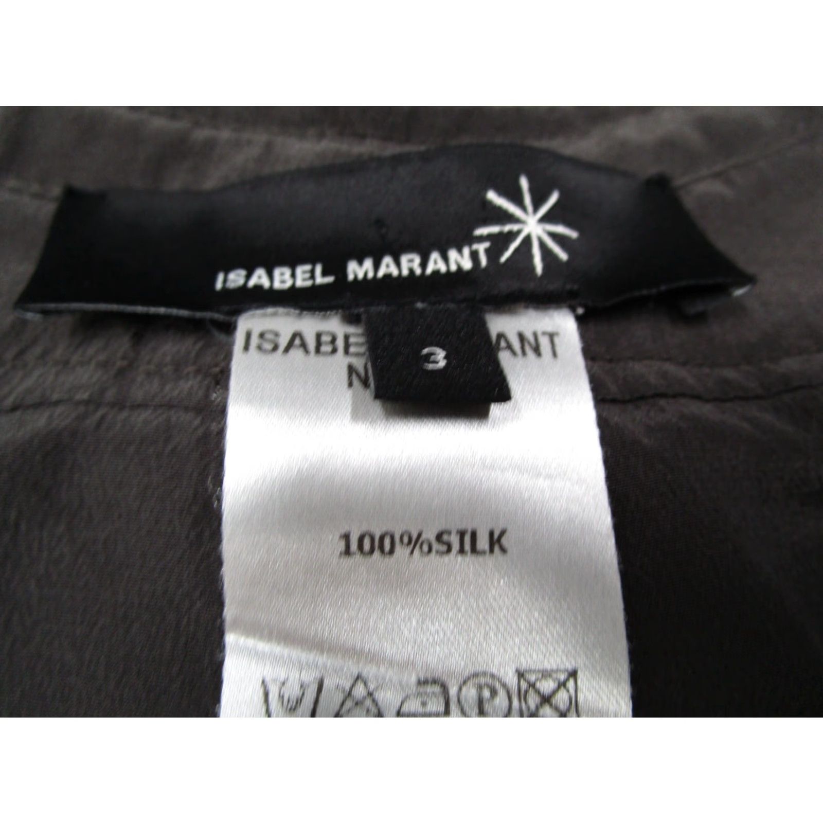 Isabel Marant Isabel Marant Shirt Women 3 Gray Silk Button-Up Sleeveless Henley Casual Classic Mens Size XS / US 0-2 / IT 36-38 - 2 Thumbnail