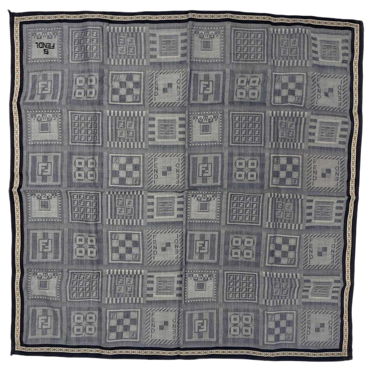 Fendi Anthracite Silk Scarf Size ONE SIZE - 1 Thumbnail