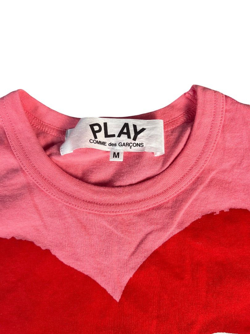 Comme des Garcons COMME des GARÇONS PLAY Big Heart Tee Pink Size M Size US M / EU 48-50 / 2 - 2 Thumbnail