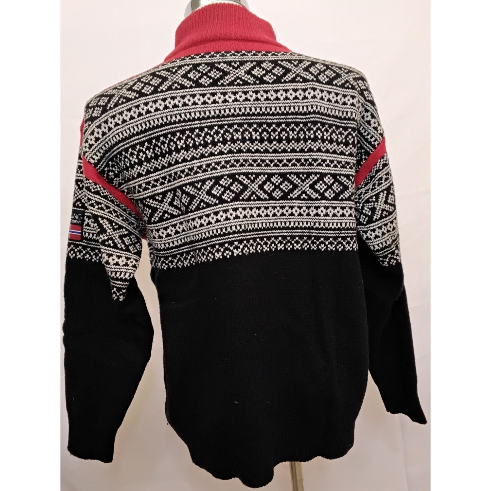 Other Viking of Norway Sweater Men's L Black/White Fair Isle Wool Size US L / EU 52-54 / 3 - 5 Thumbnail