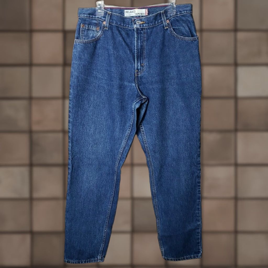 Levi's Levi's 550 Relaxed Tapered Leg High Rise Dark Wash Mom Jeans-Size 14 Women Regular Denim 5-Pocket Style Classic Size 36" / US 14 / IT 50 - 1 Thumbnail