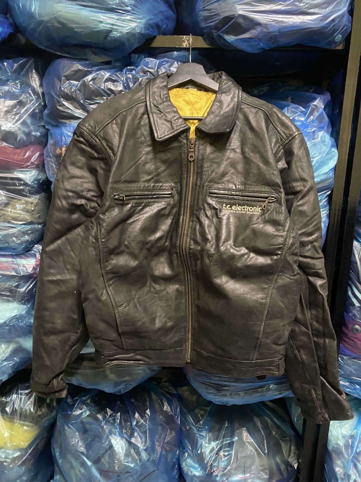Other Vintage t.c electronic FORCE Real Leather Jacket Embroidered Size US M / EU 48-50 / 2 - 4 Thumbnail