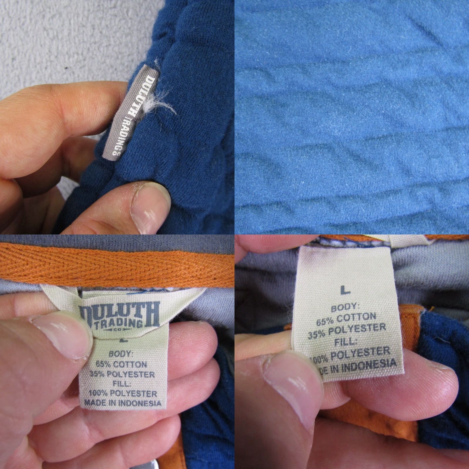 Vintage Duluth Jacket Mens Large Blue Orange Quilted Flintlock Snap Up Ribbed Mock Neck Size US L / EU 52-54 / 3 - 8 Thumbnail
