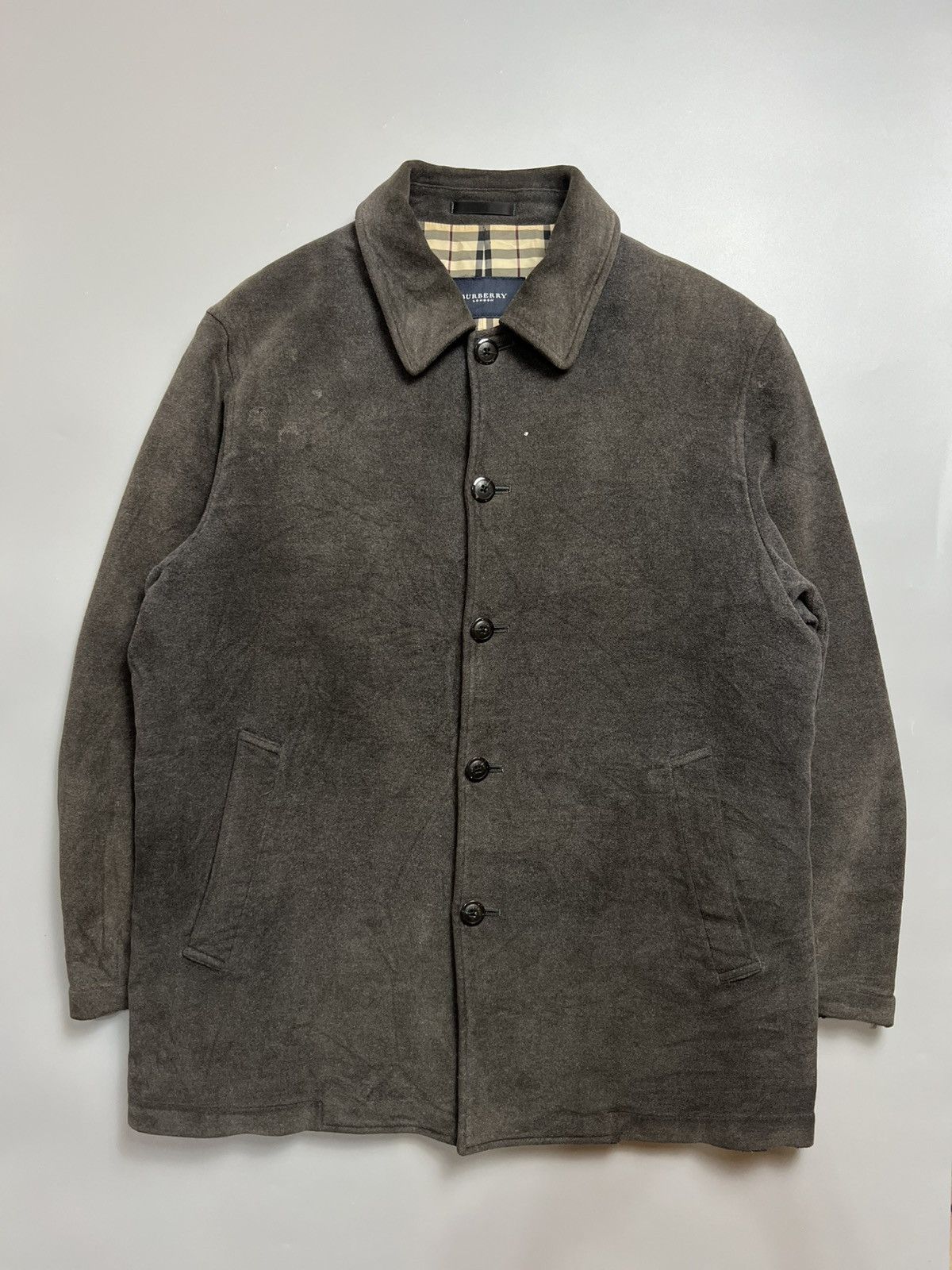 Burberry × Vintage Vintage Burberrys Suede Grey Longcoat Novacheck Size US M / EU 48-50 / 2 - 1 Thumbnail