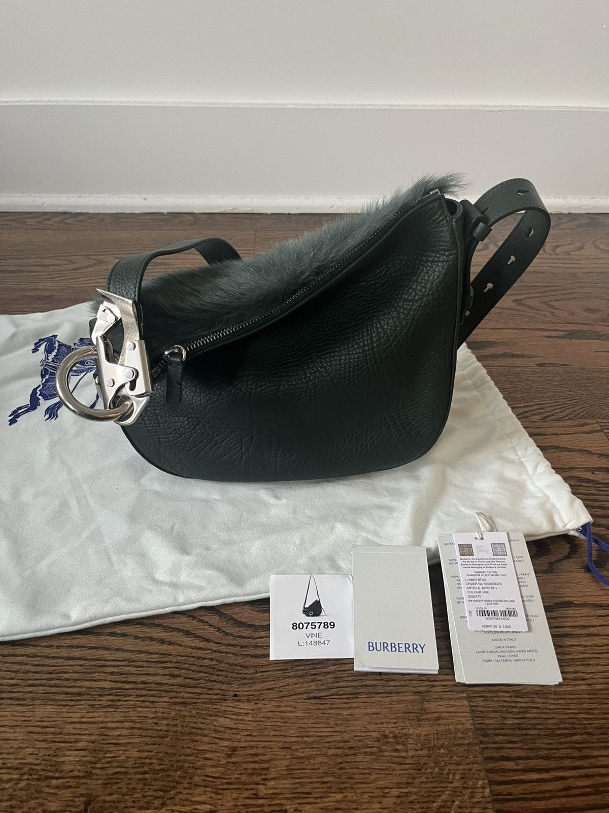 Burberry Burberry Small Knight Shearling Bag Size ONE SIZE - 5 Thumbnail