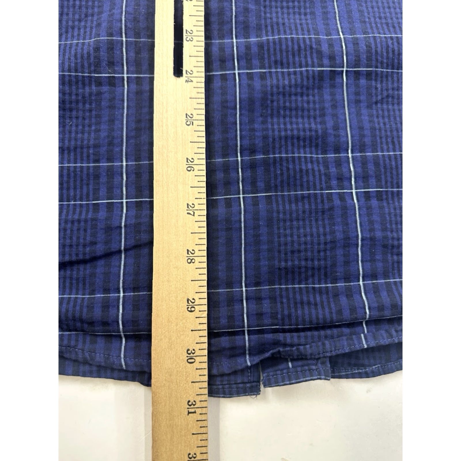Tasso Elba Tasso Elba Shirt Mens XL 17-17.5 Long Sleeve Blue Plaid Button-Up Dress Shirt Mens Size 46R - 6 Thumbnail