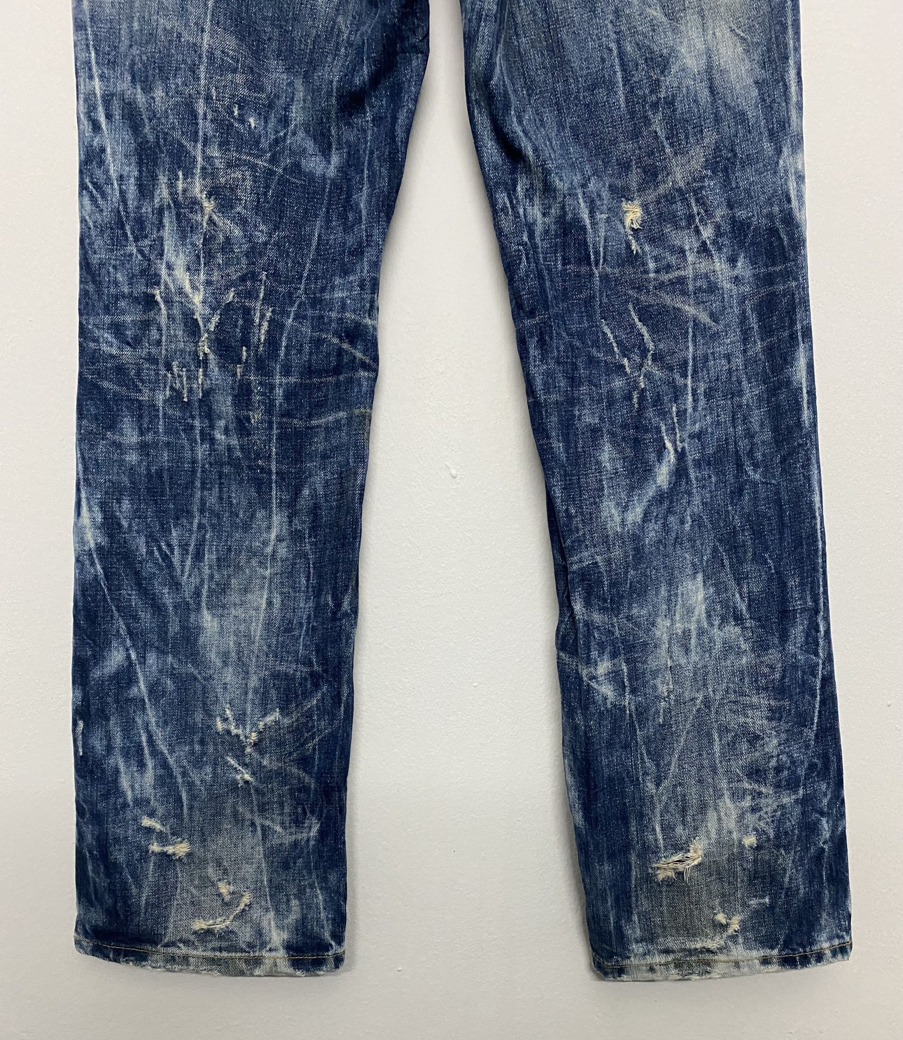 Vintage Cloud 72 Gothic Distressed Denim Jeans Ripped Skull Wing Size US 34 / EU 50 - 12 Thumbnail