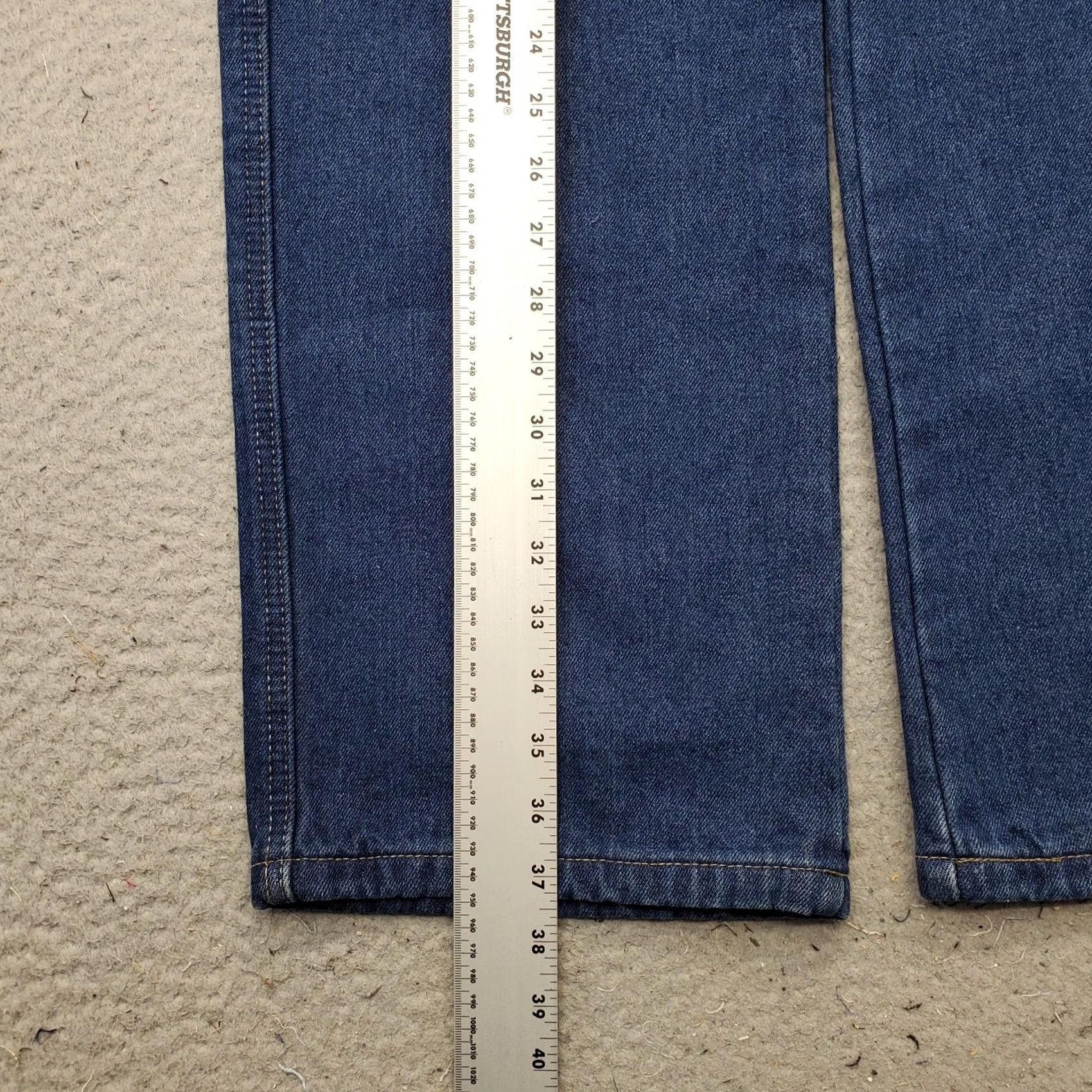 Vintage Smith’s Workwear Jeans Mens 34x30 Blue Denim Flannel Lined Grunge Straight Leg Shirt? Size US 34 / EU 50 - 3 Thumbnail