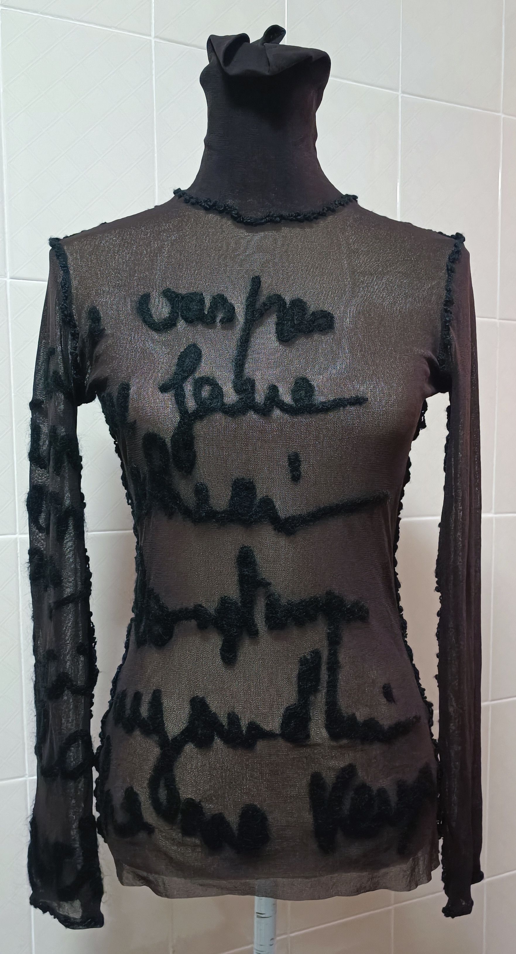 Jean Paul Gaultier Fall2001 - Iconic wool word top Size L / US 10 / IT 46 - 9 Thumbnail