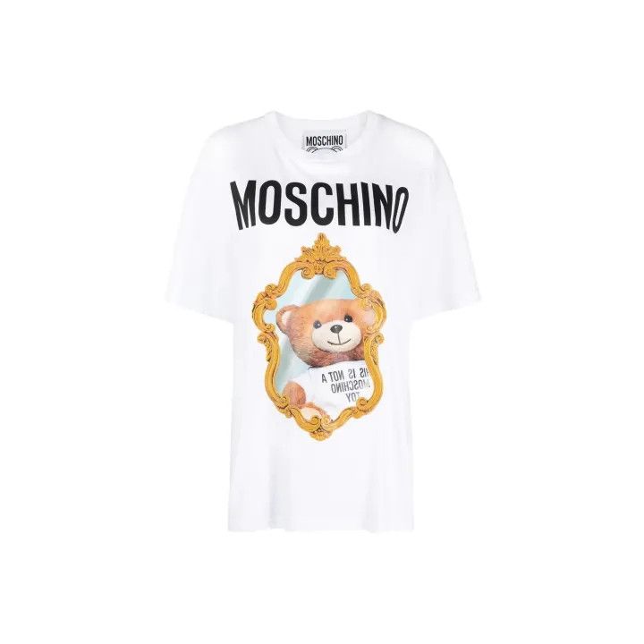 Moschino Moschino White Graphic Short Sleeve T-Shirt 0079 Size XS / US 0-2 / IT 36-38 - 1 Thumbnail