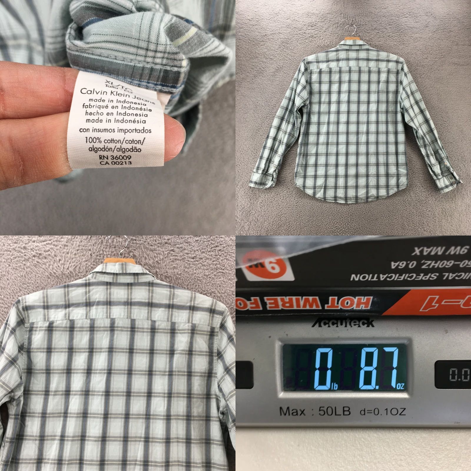 Vintage Calvin Klein Jeans Shirt Mens XL Blue Cotton Button-Up Long Sleeve Shirt Size US XL / EU 56 / 4 - 8 Thumbnail
