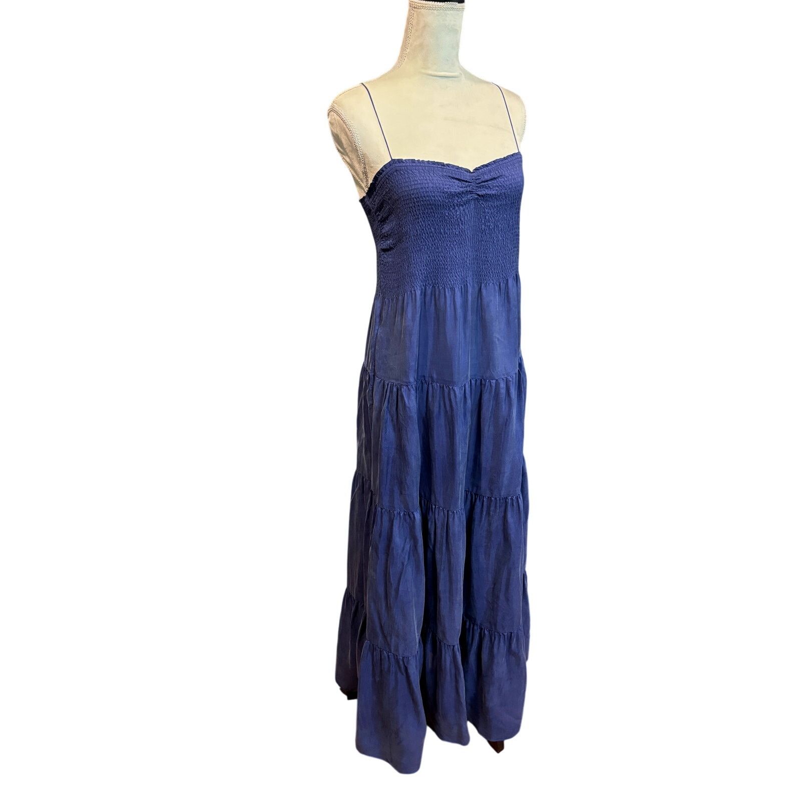 Rebecca Taylor Rebecca Taylor Silk Tiered Maxi Navy Dress Size S Size S / US 4 / IT 40 - 8 Thumbnail