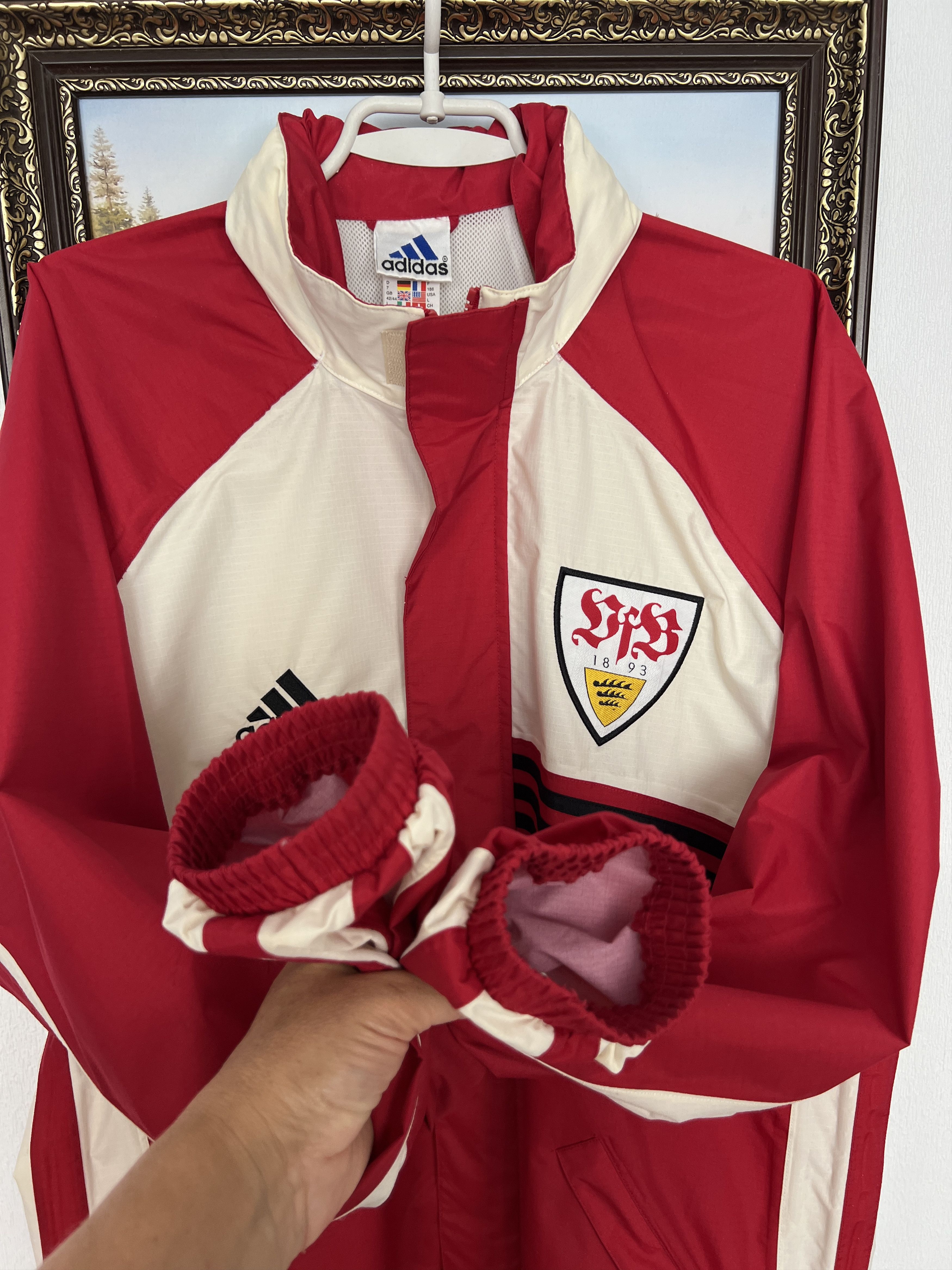 Adidas Vintage 90's Adidas VfB Stuttgart Football Jacket Soccer Size US L / EU 52-54 / 3 - 6 Thumbnail