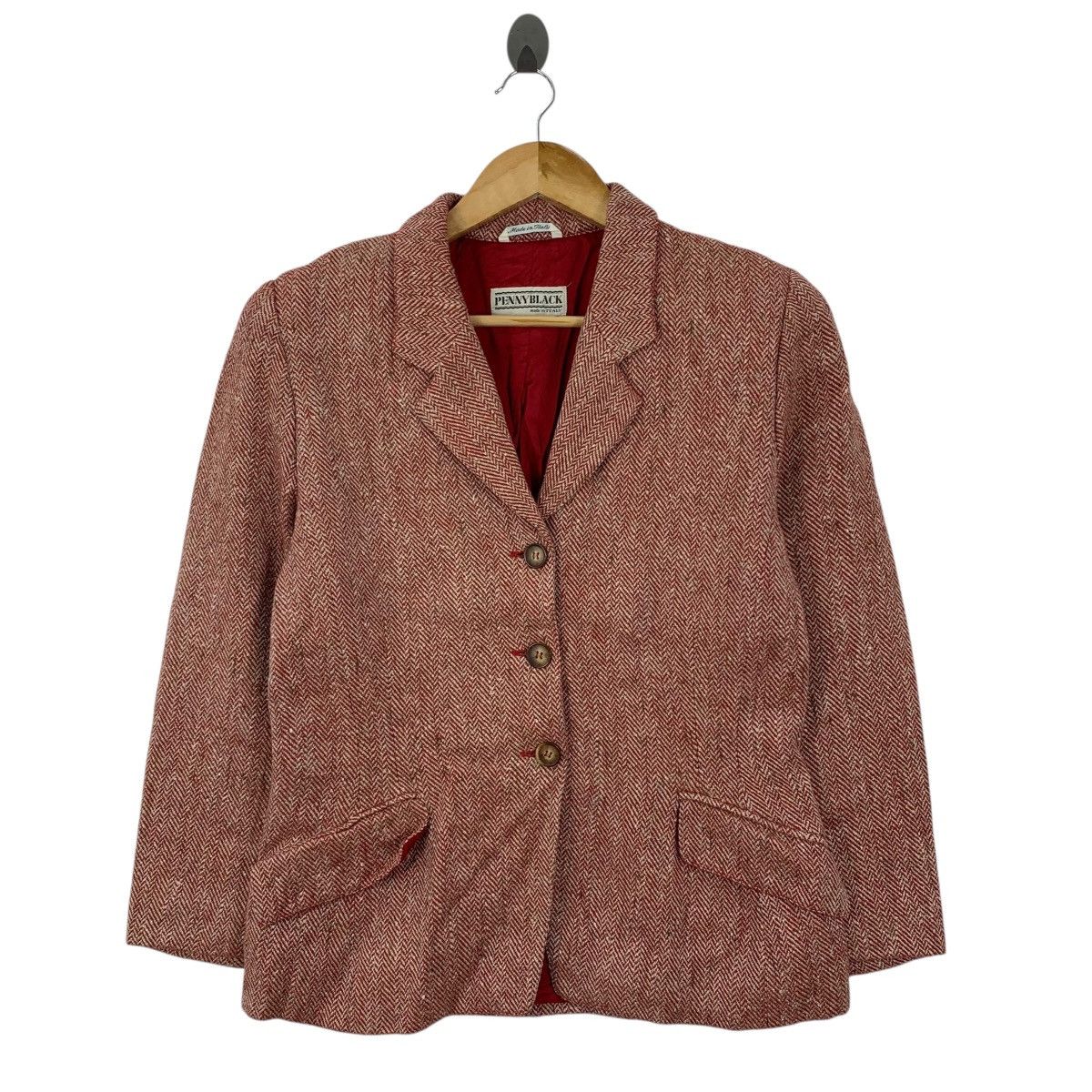 Vintage Vintage PENNYBLACK ITALY Herringbone Buttons Blazer Coat Size S / US 4 / IT 40 - 1 Thumbnail