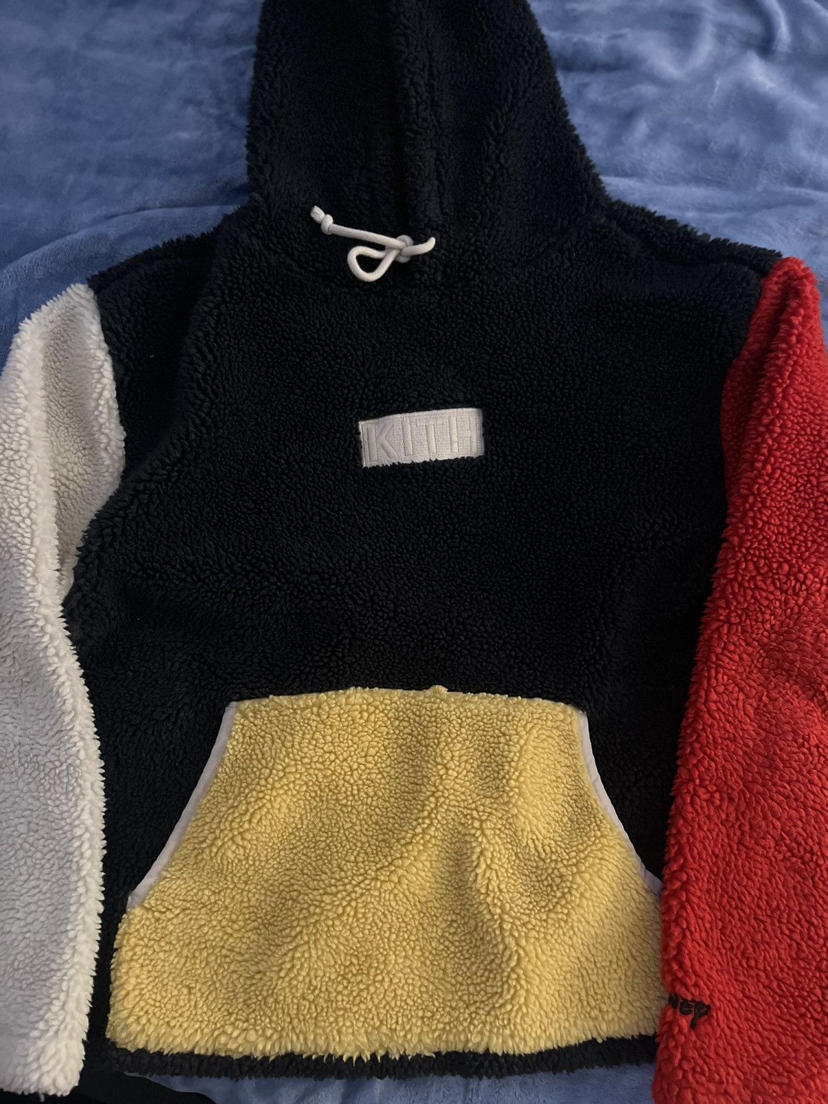 image of Kith X Disney Sherpa Hoodie in Black, Men's (Size Small)