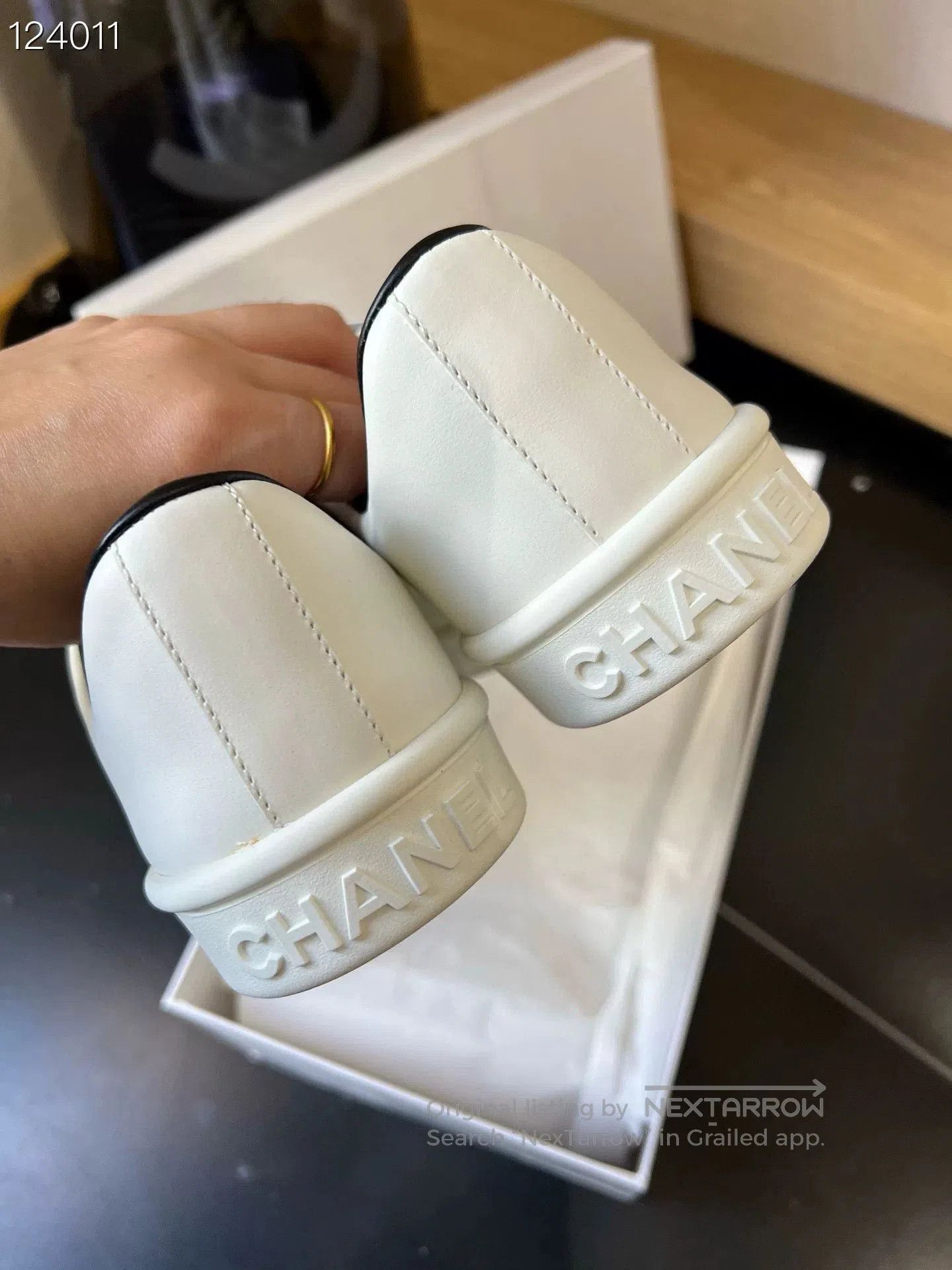 Chanel Chanel Staff White Sneakers. Size US 6.5 / IT 36.5 - 4 Thumbnail