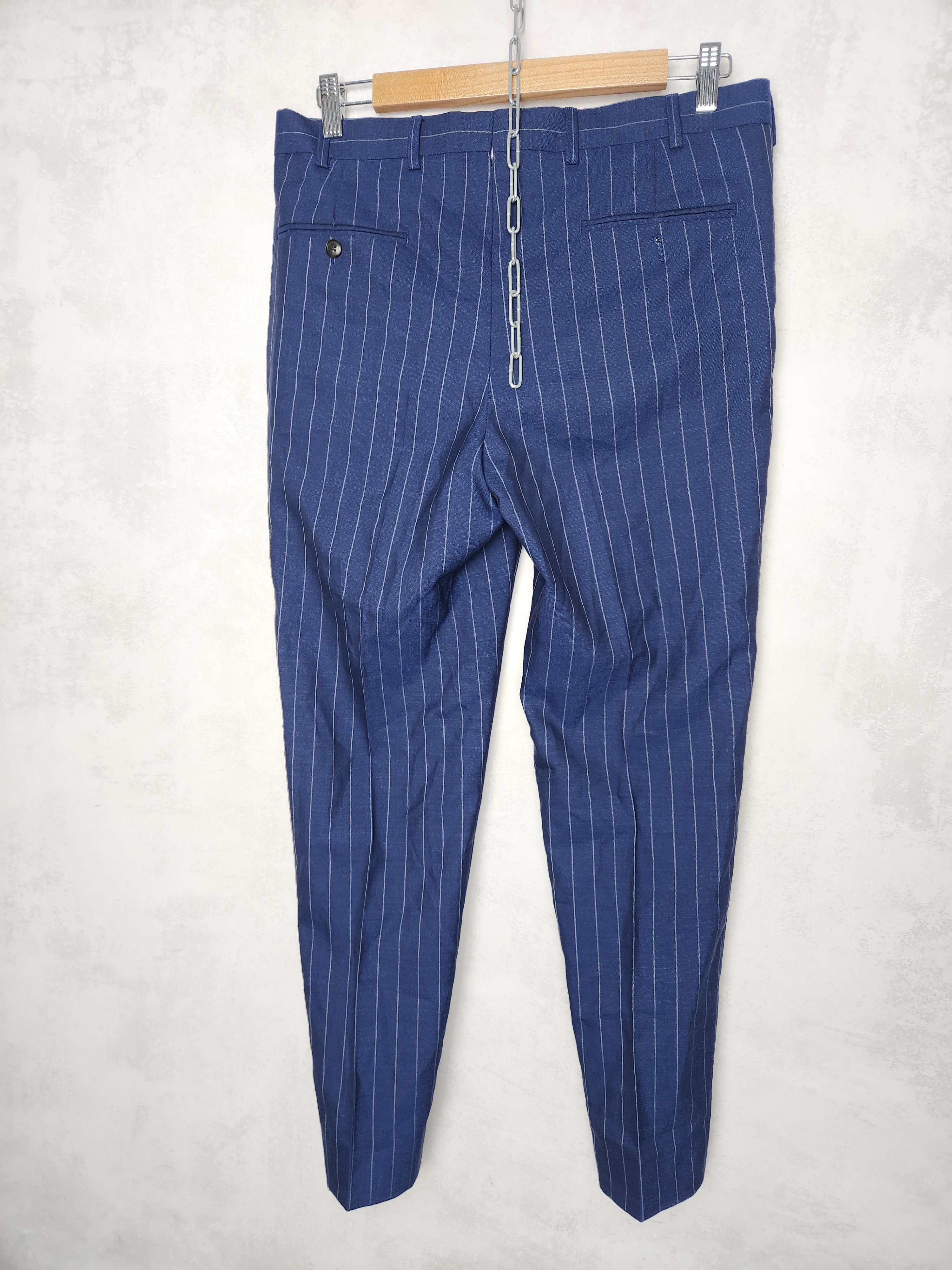 Suitsupply Suitsupply Lazio Single Breasted stripes blue suit slim Size 46R - 14 Thumbnail