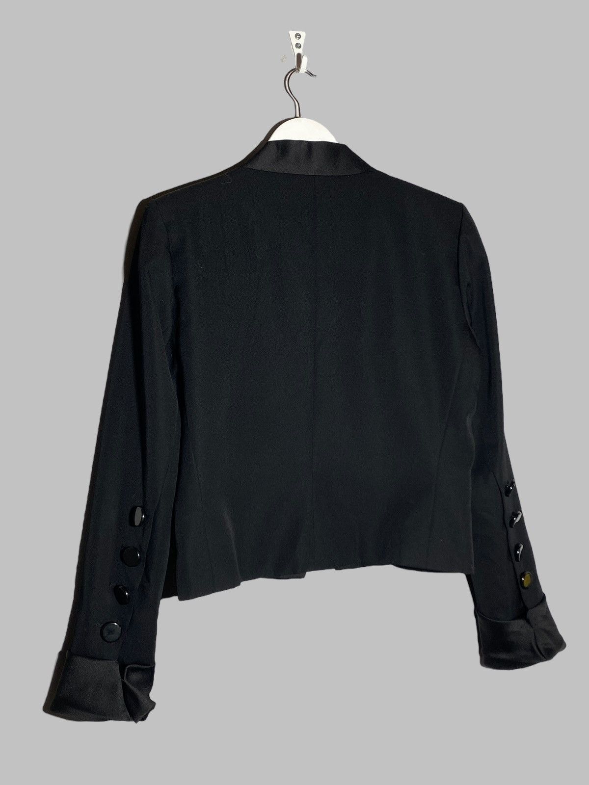 Yves Saint Laurent Vintage 90s Yves Saint Laurent Tuxedo Crop Jacket & Skirt Size L / US 10 / IT 46 - 13 Thumbnail