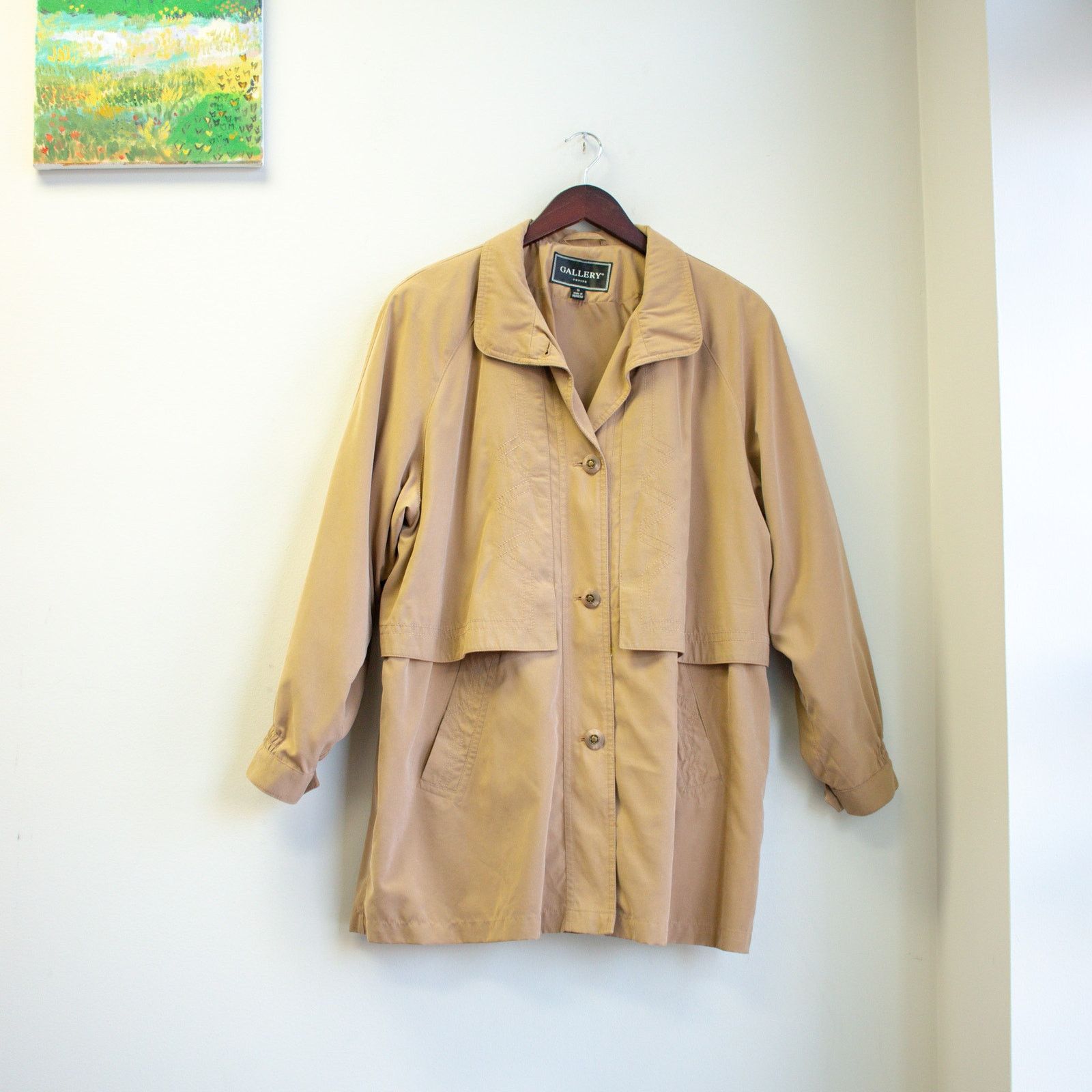 Vintage Gallery Vintage Beige Embroidered Windbreaker Size Small Size S / US 4 / IT 40 - 1 Thumbnail