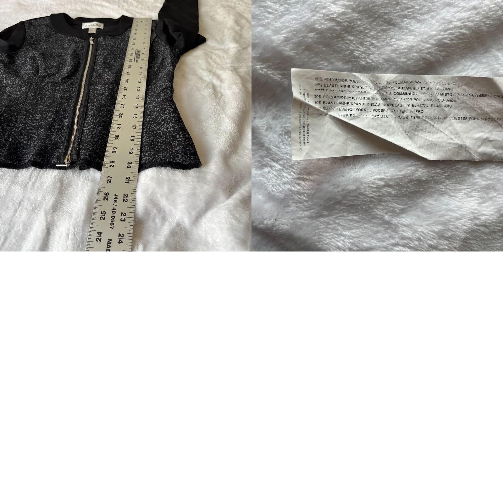 Joseph Ribkoff Joseph Ribkoff Womens Size 6 Zip Front Long Sleeve Jacket Black Colorblock Lightweight Knit Short Jacket Size M / US 6-8 / IT 42-44 - 8 Thumbnail