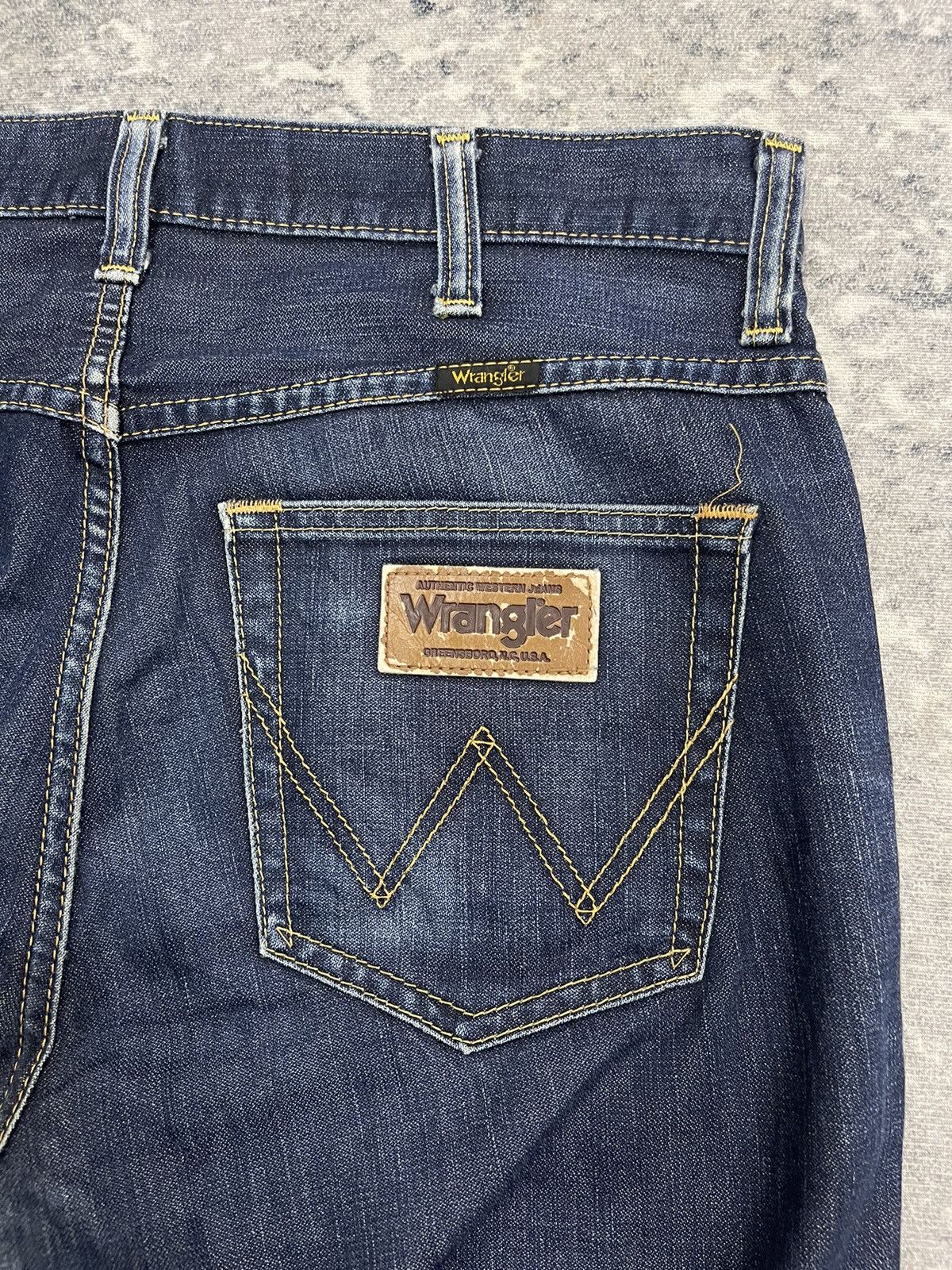 Wrangler Wrangler Authentic Western Jeans Leather Patch Size US 33 - 13 Thumbnail