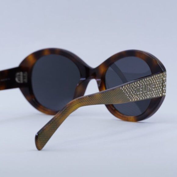 Celine Celine CL4240IS 53A Sunglasses Shiny Havana with Gold Studs Size ONE SIZE - 6 Thumbnail
