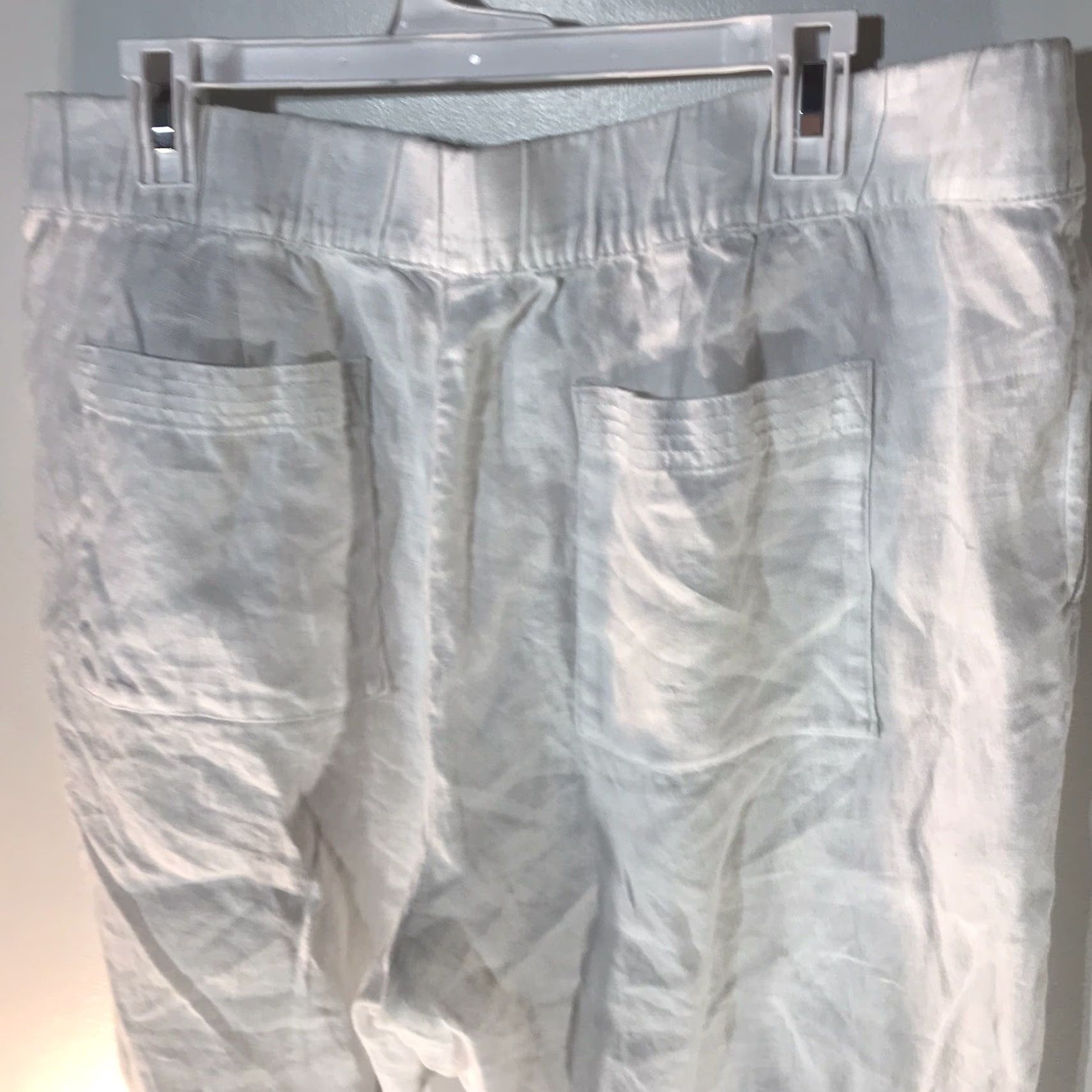Vintage Pure Jill Pants XL Tall Linen White Cropped Pull On Womens Size 40" / US 18 - 4 Thumbnail
