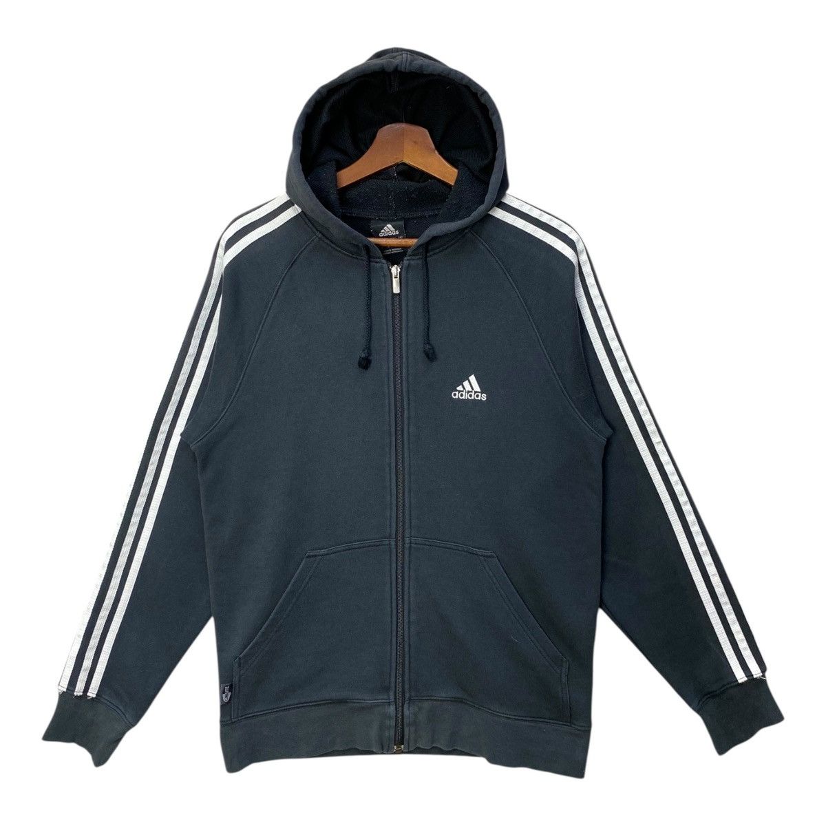 Adidas Vintage Adidas 3 Stripes Hoodie Sweater Fullzip Size S Size US S / EU 44-46 / 1 - 1 Thumbnail