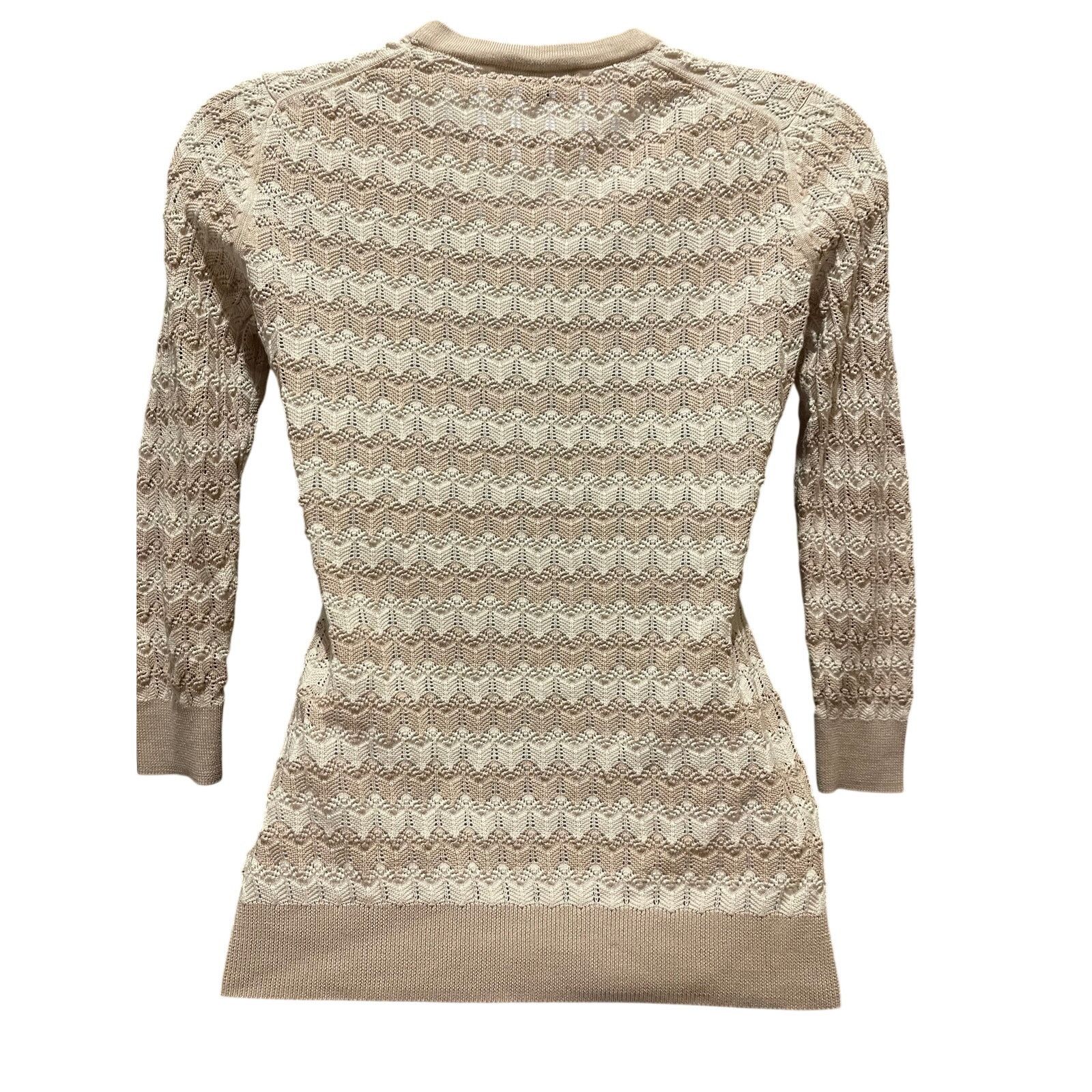Brooks Brothers Brooks Brothers XS Textured Knit Cardigan Beige Cotton Size XS / US 0-2 / IT 36-38 - 8 Thumbnail