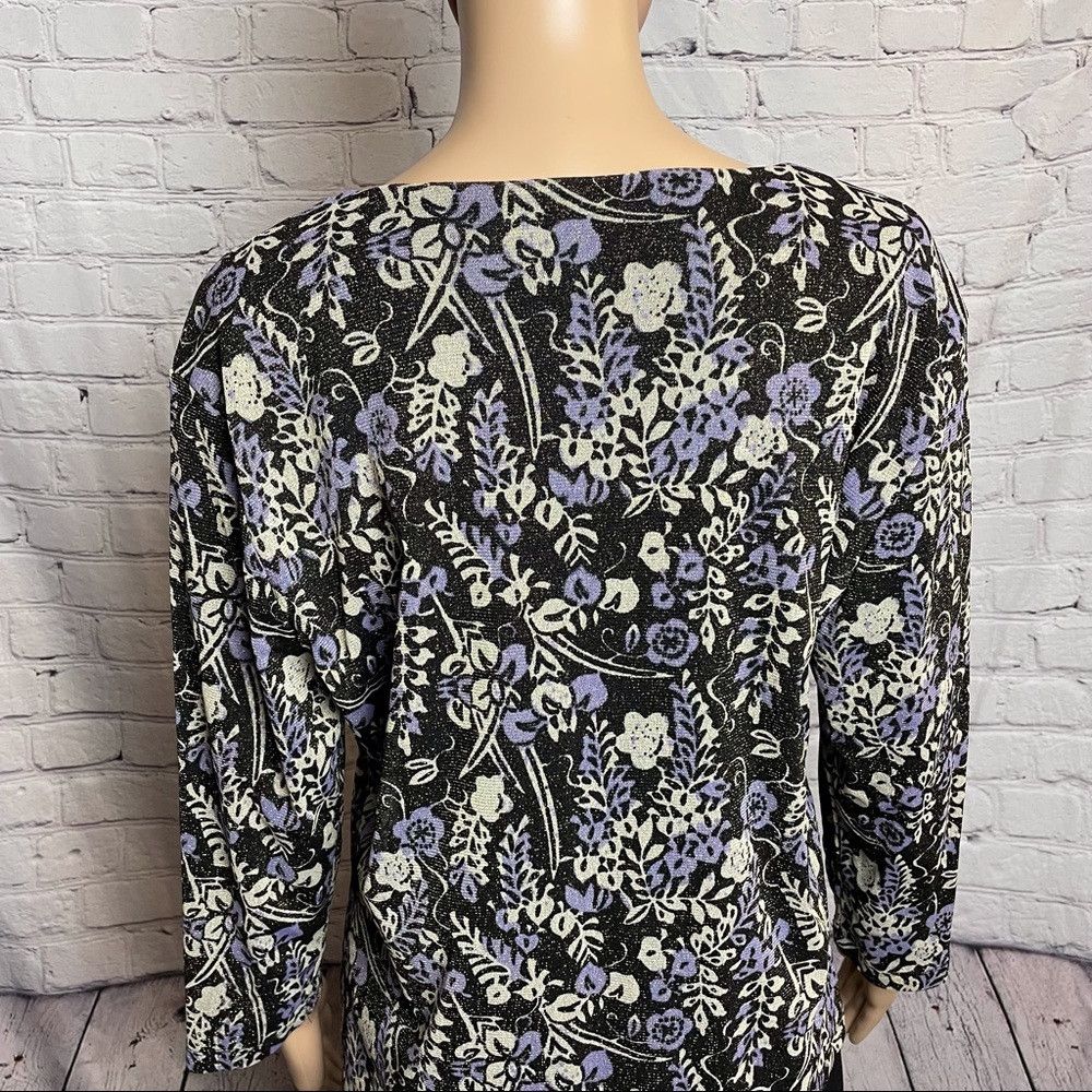 JM Collection JM Collection Floral Sparkle top Size L Size L / US 10 / IT 46 - 8 Thumbnail