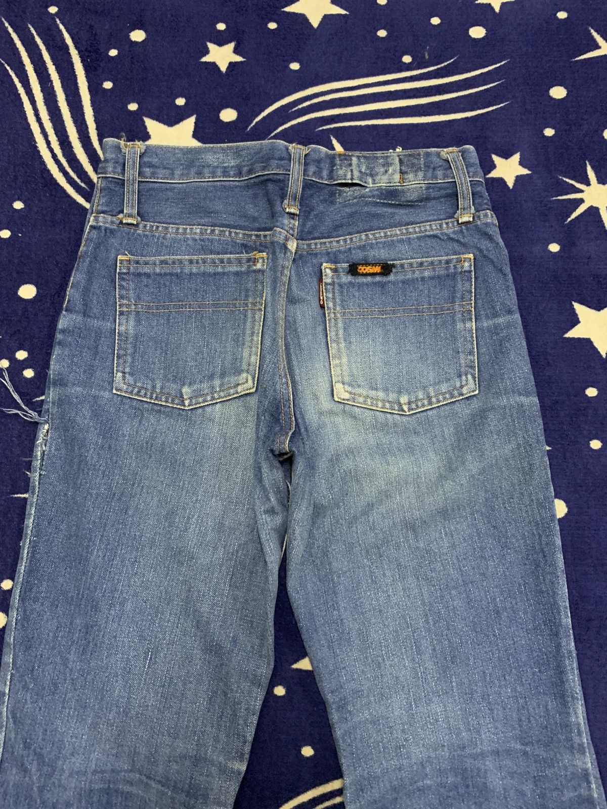 Japanese Brand COSMO Vintage Wide Flare Denim Distressed Jeans Size 27" / US 4 / IT 40 - 13 Thumbnail
